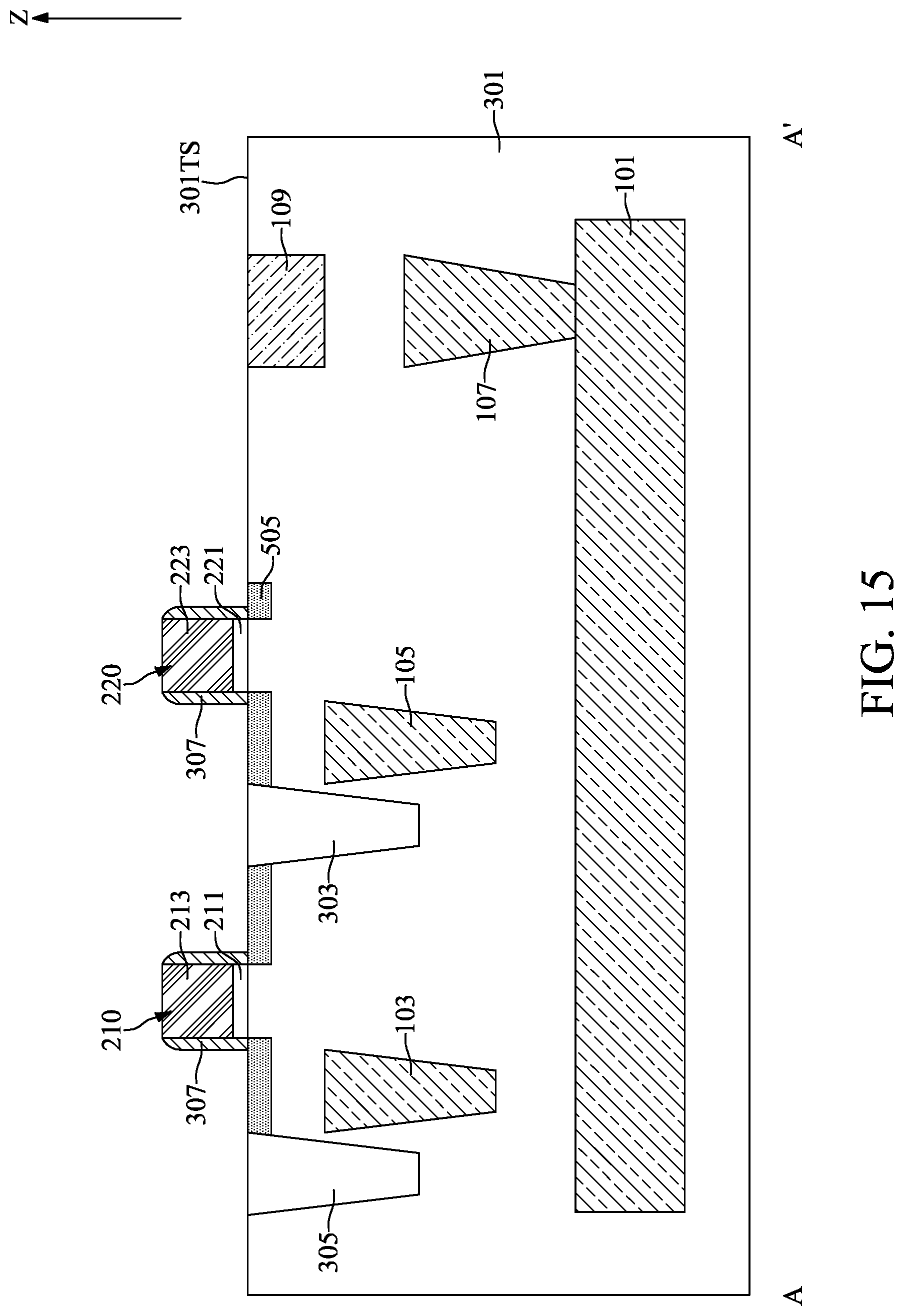Patent US12100733 Figure 15 – Semiconductor device with leakage current guide path and method for fabricating the same