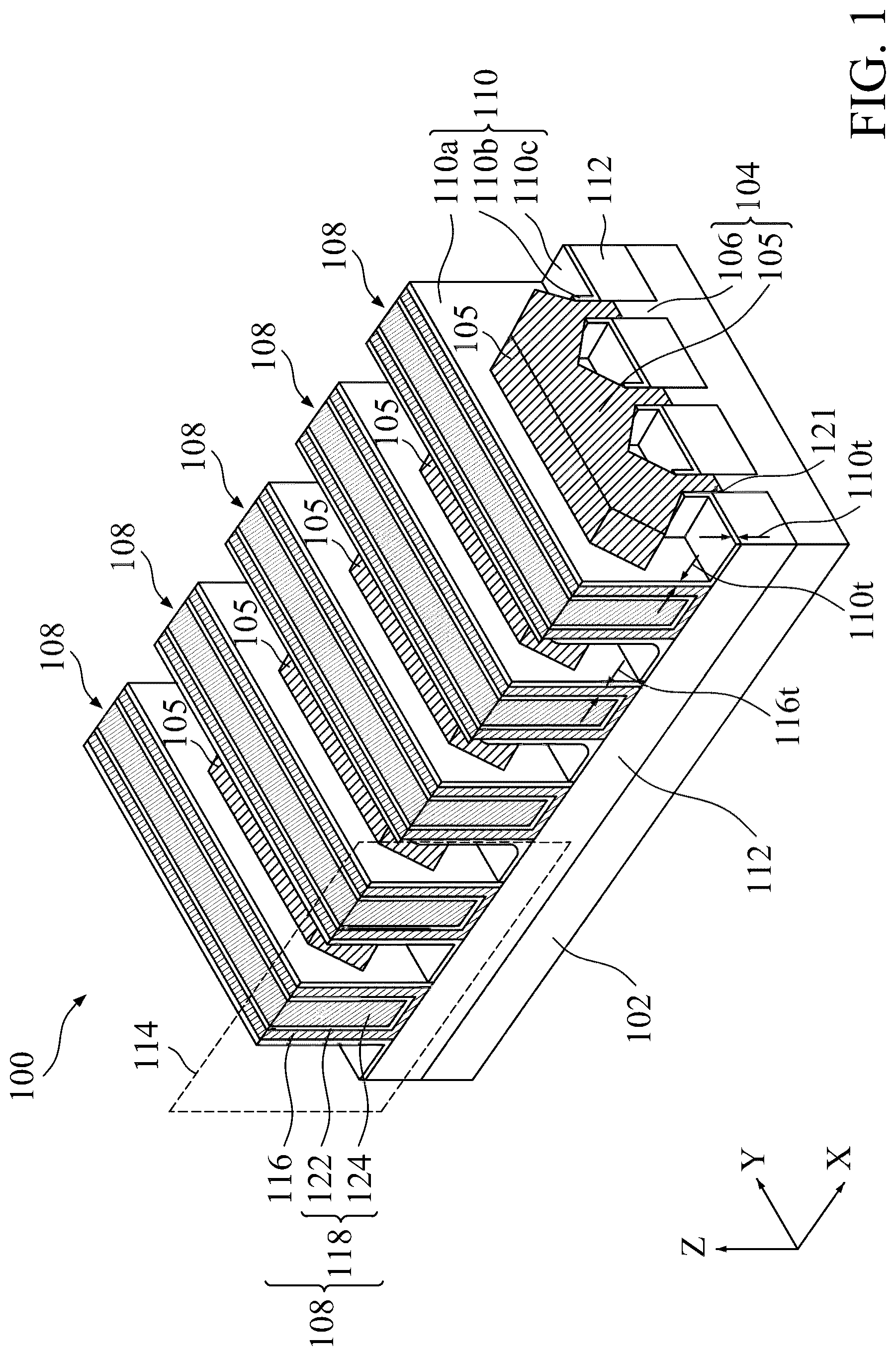 Patent US12100745 — Dual metal capped via contact structures for semiconductor devices — Figure 1