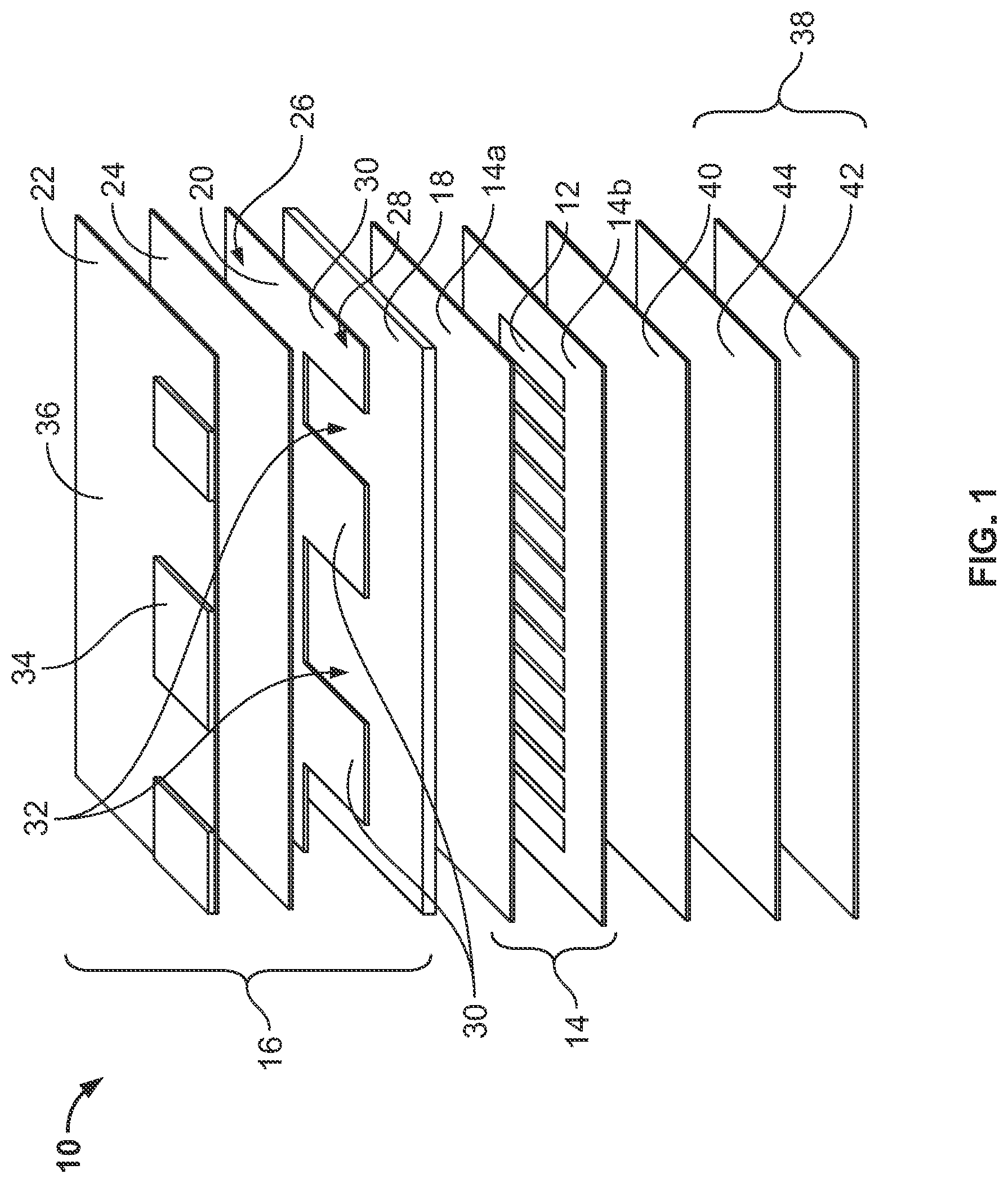 Patent US12100775 — Photovoltaic module with light-scattering encapsulant providing shingle-mimicking appearance — Figure 1