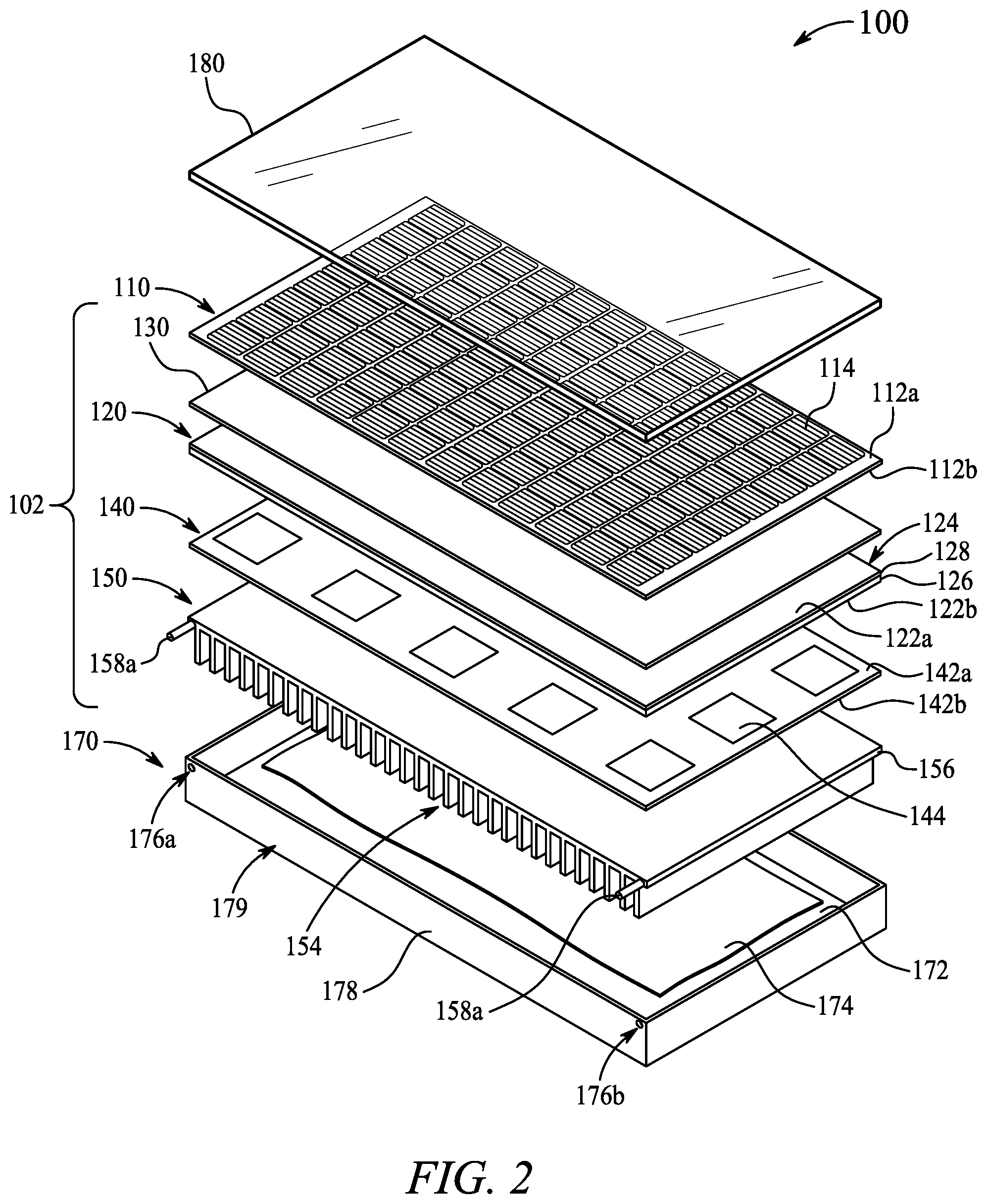 Patent US12100777 Figure 2 – Integrated thermal management device with PV panel