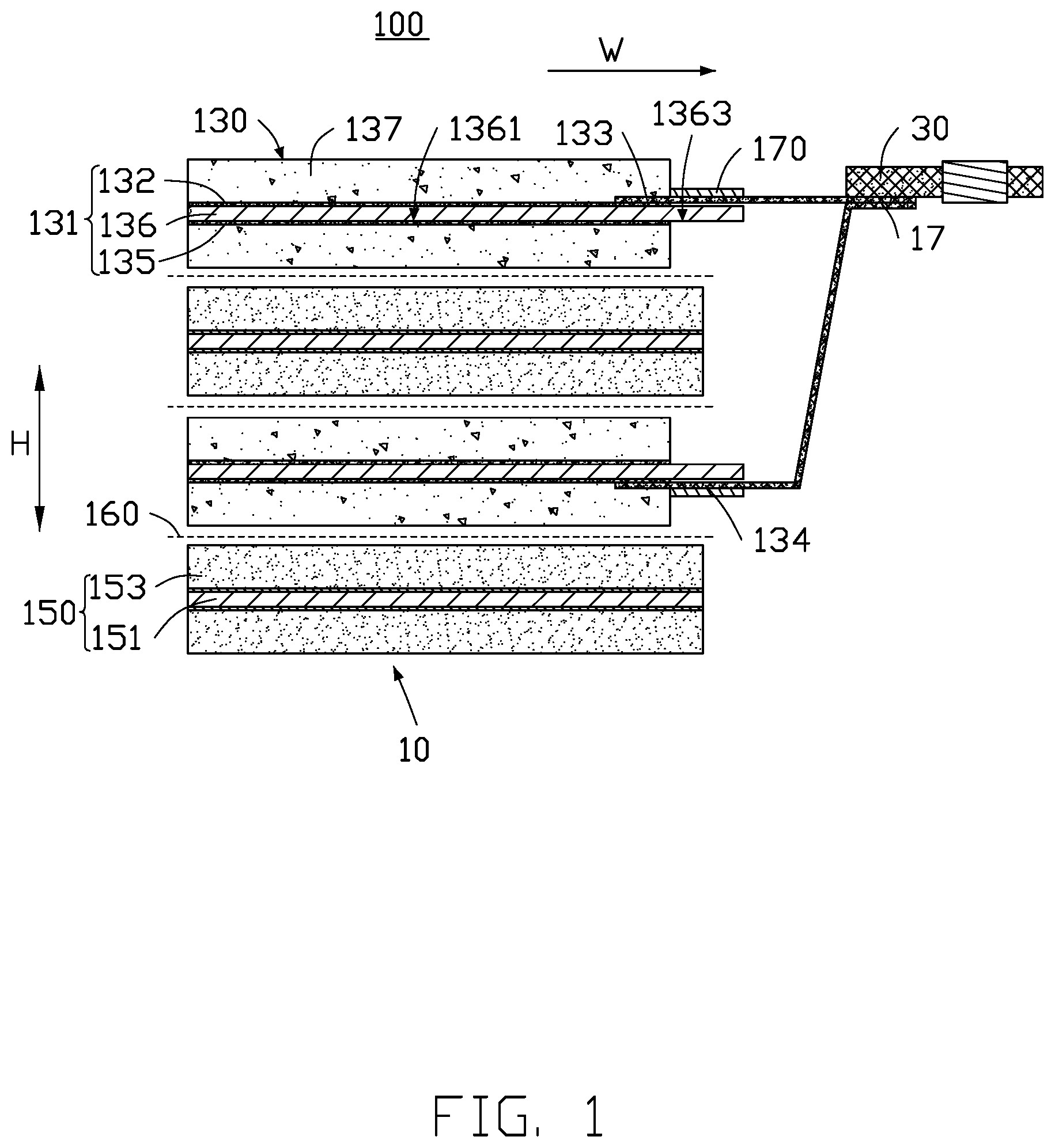 Patent US12100842 — Electrode plate, battery cell, and electrochemical device — Figure 1
