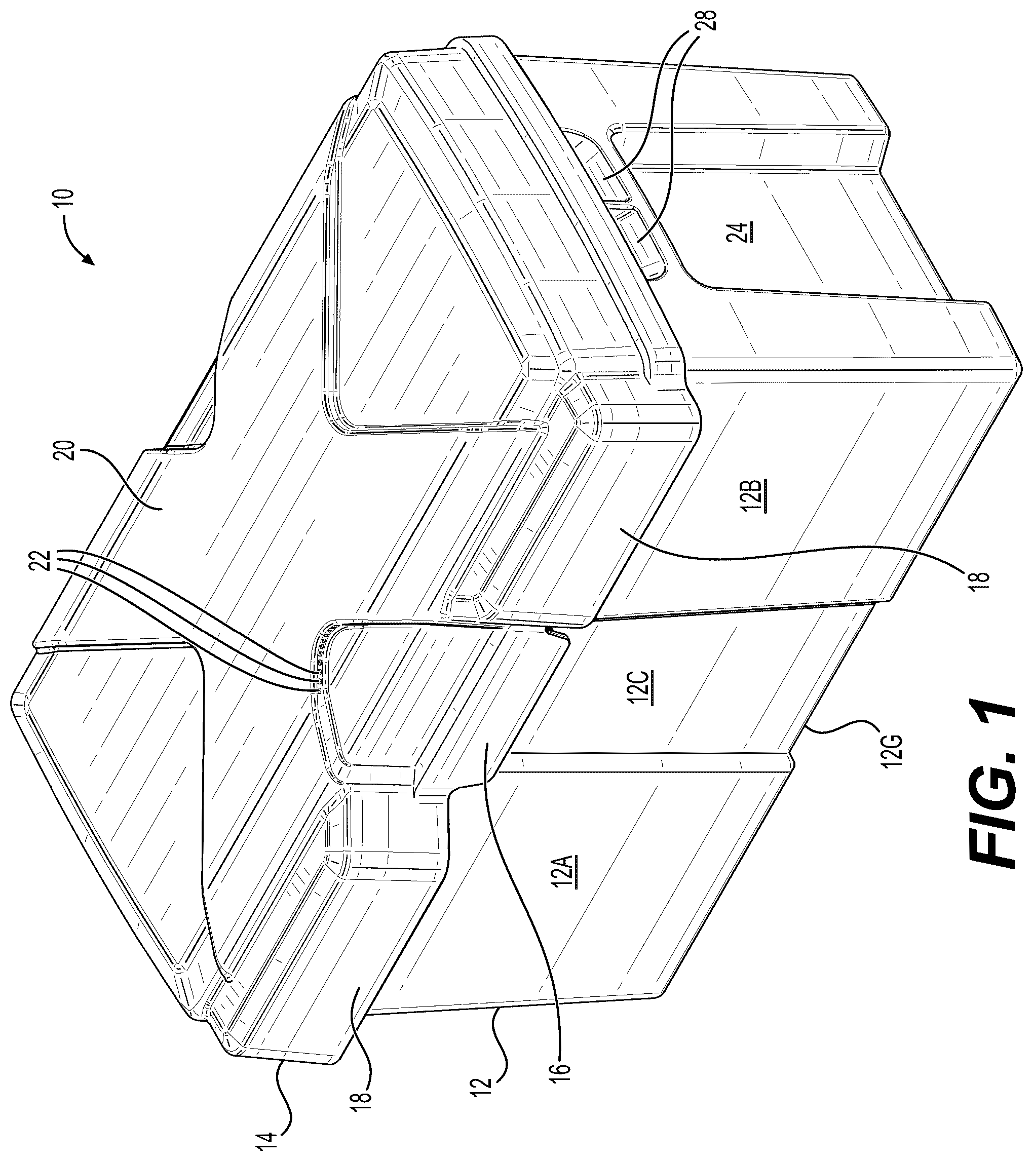 Patent US12100851 — Battery box — Figure 1