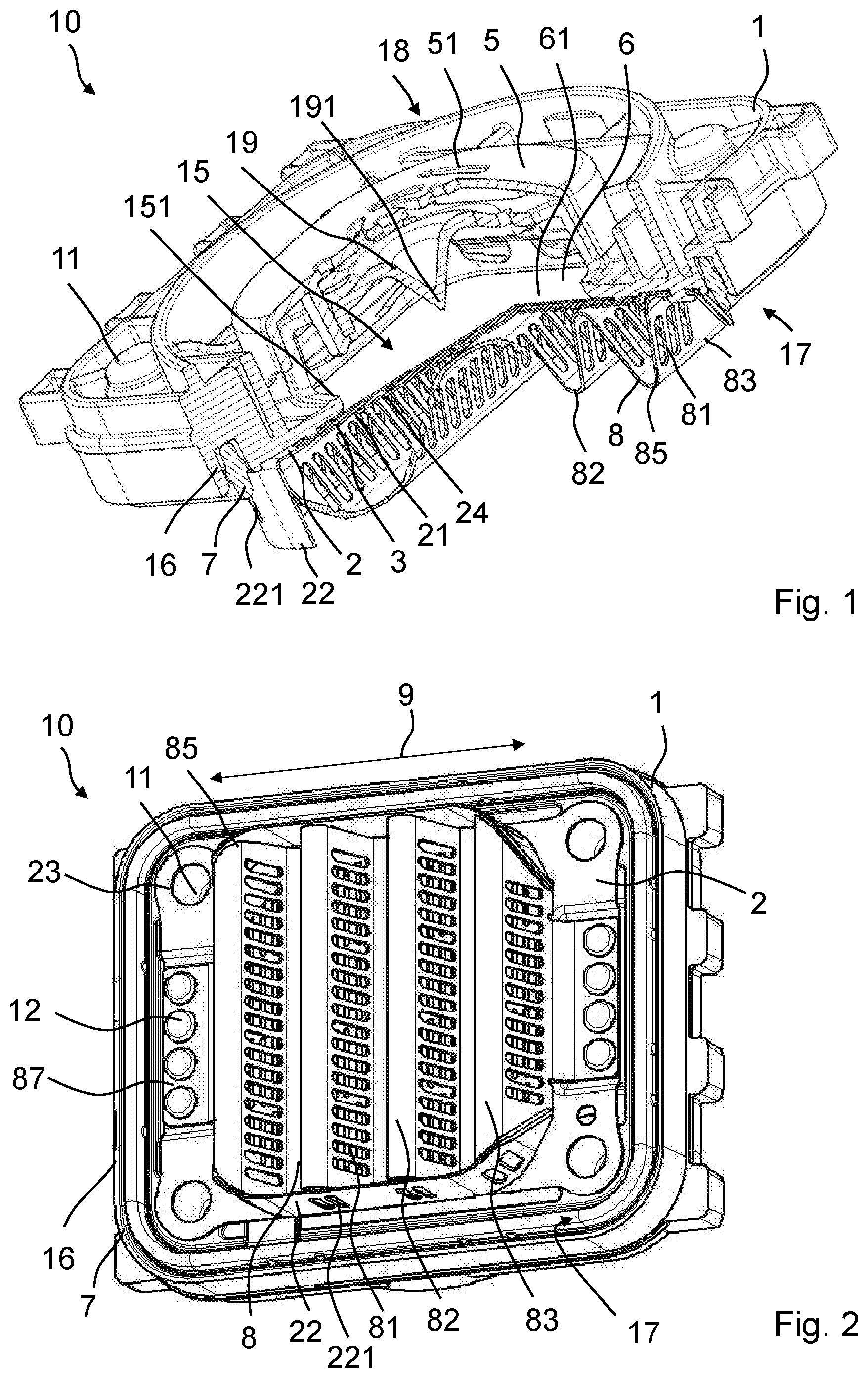 Patent US12100857 — Battery degassing unit and battery housing — Figure 1