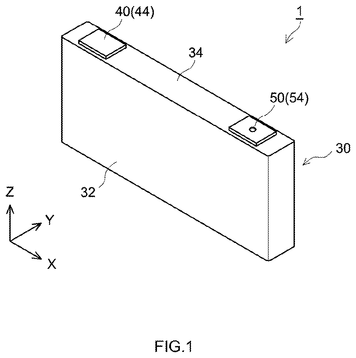 Patent US12100865 — Terminal for secondary battery and secondary battery provided with the terminal — Figure 1