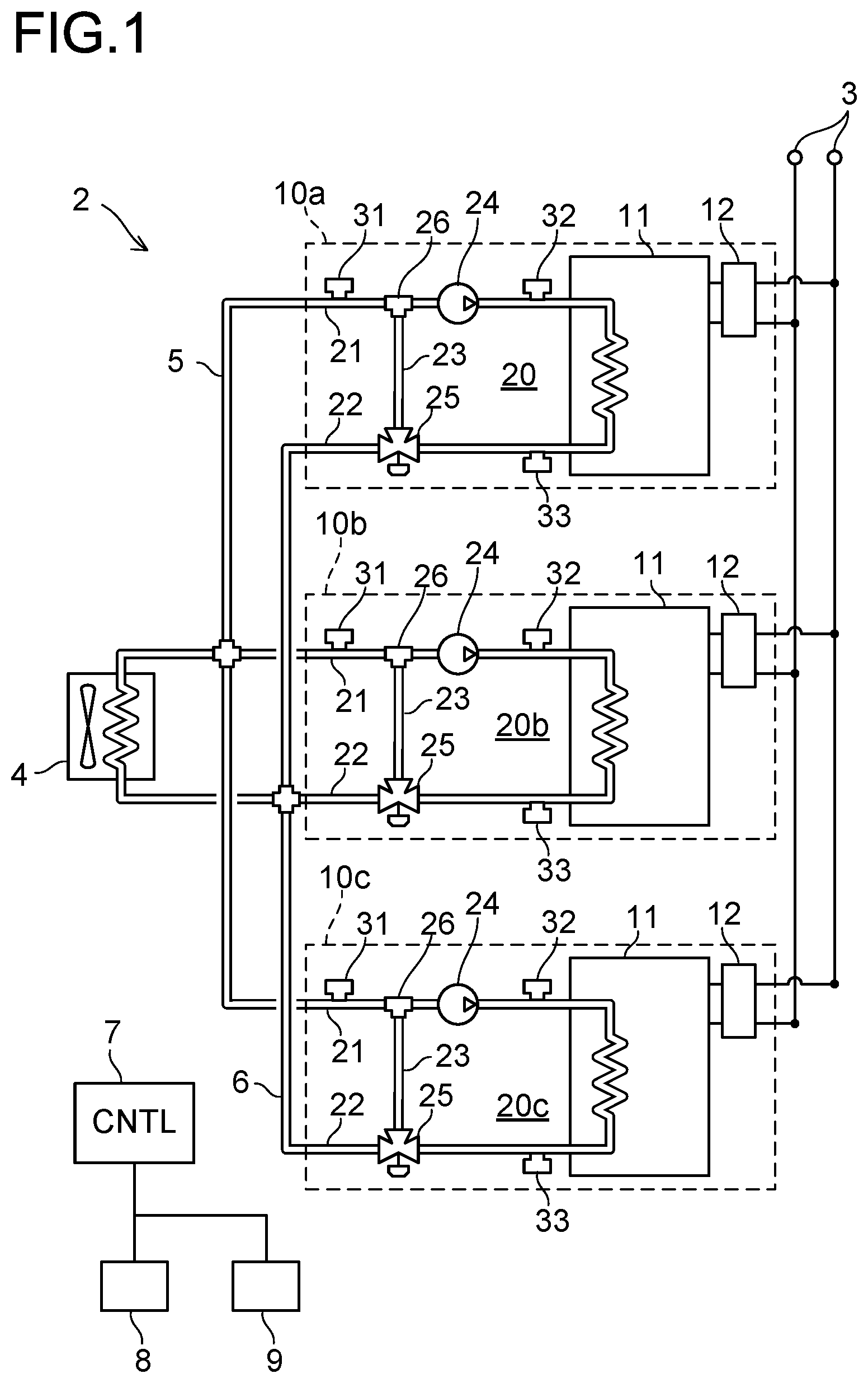 Patent US12100871 — Fuel cell system — Figure 1