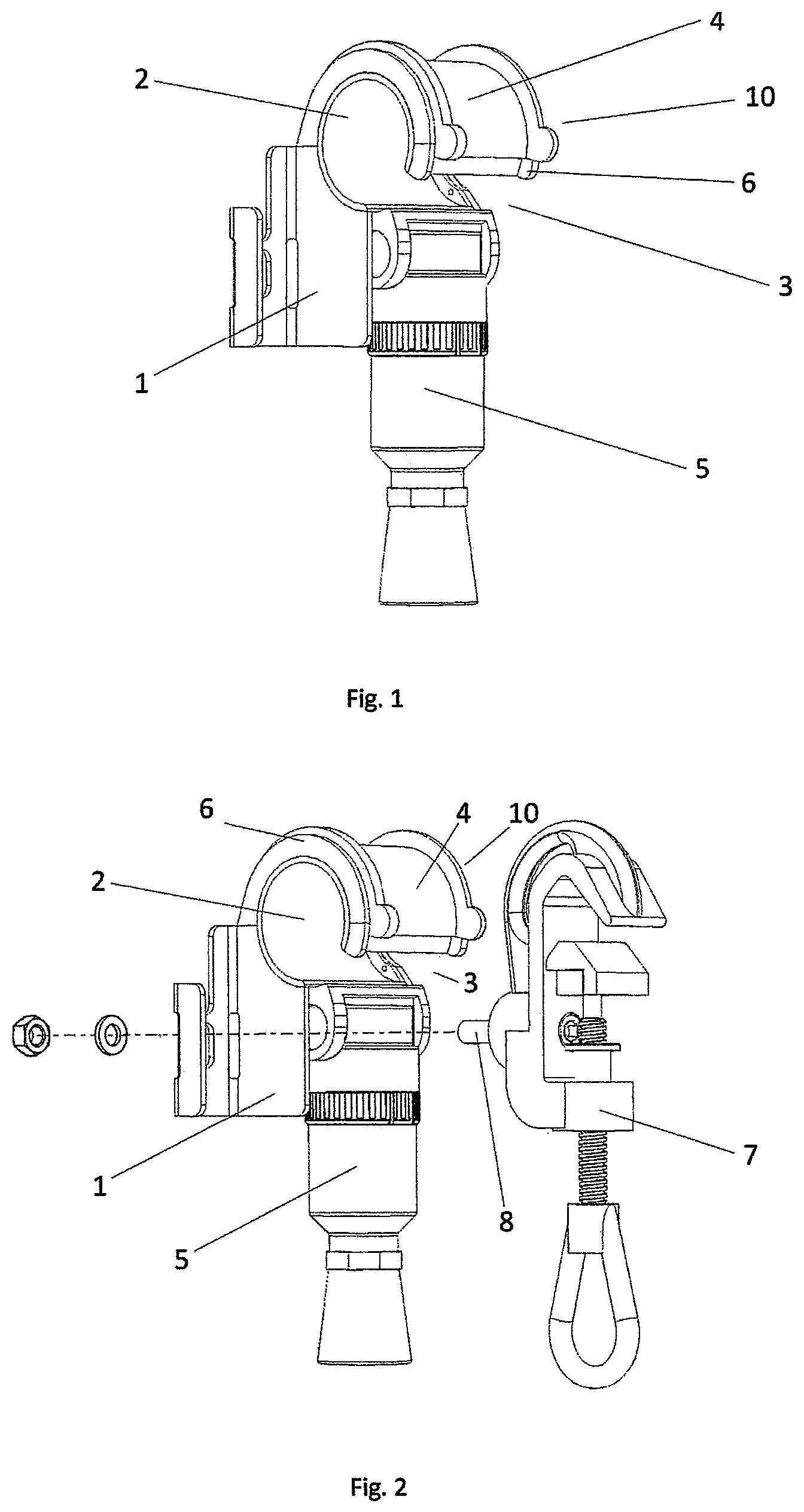 Patent US12100940 — Device for fixing measuring devices perpendicularly on overhead linear objects, especially on overhead power transmission lines — Figure 1