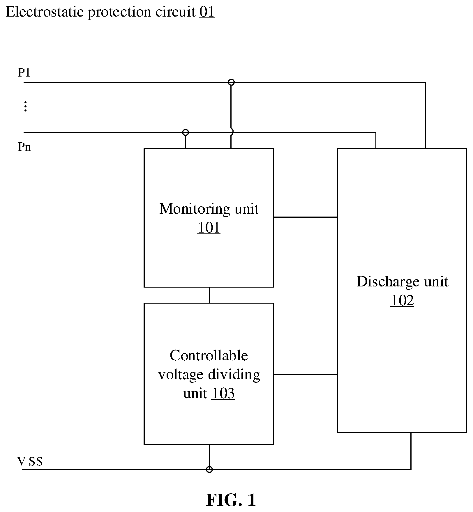 Patent US12100946 — Electrostatic protection circuit and chip — Figure 1