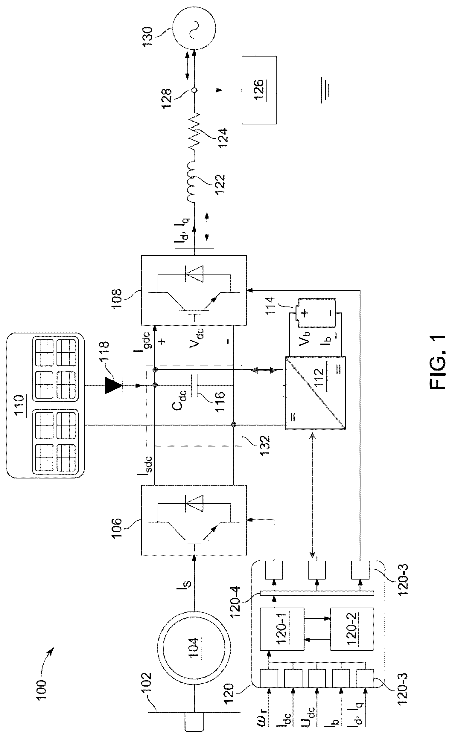 Patent US12100964 — Wind turbine hybrid microgrid system and controller therefor — Figure 1