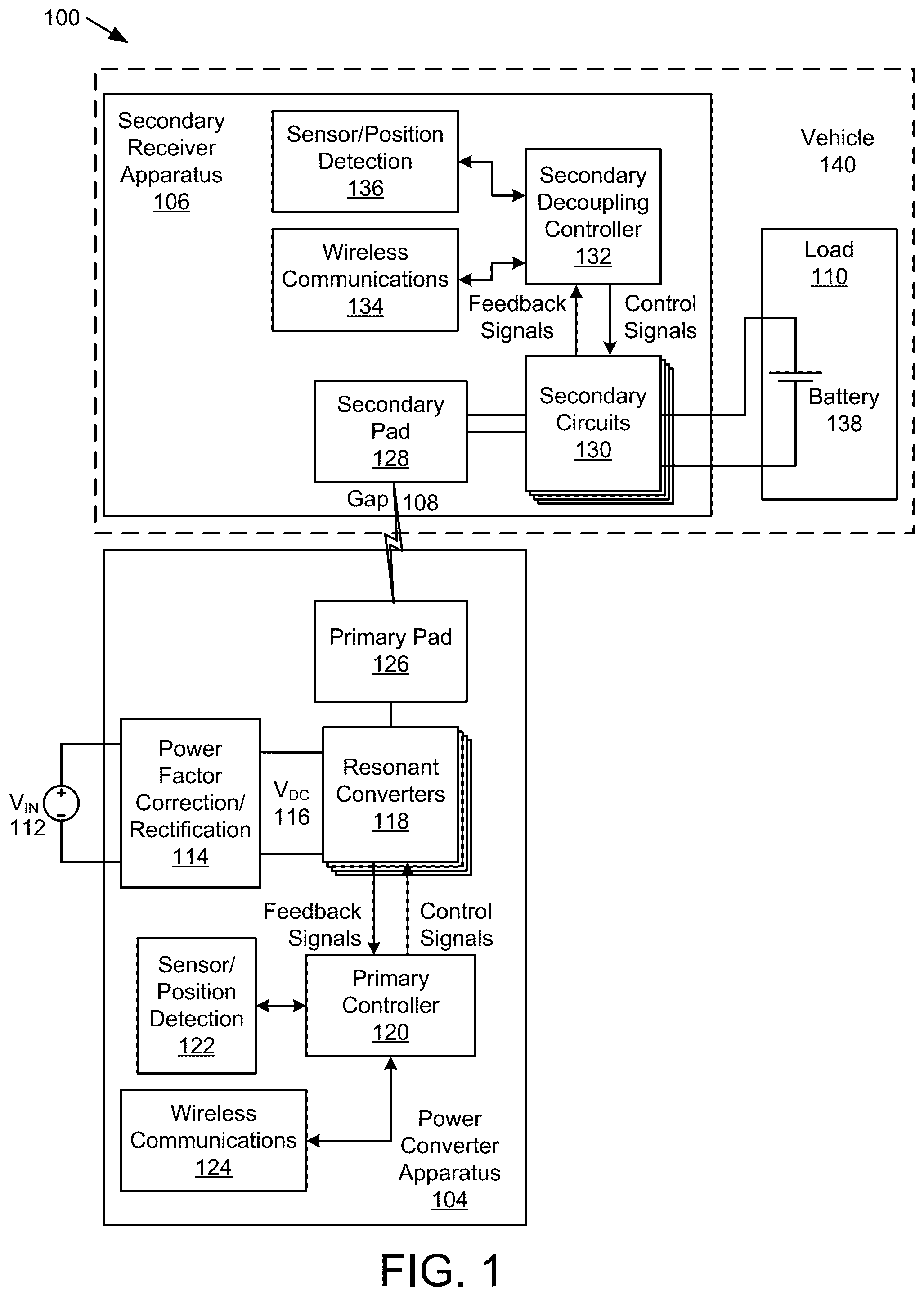 Patent US12100966 — Biplane wireless power transfer pad — Figure 1