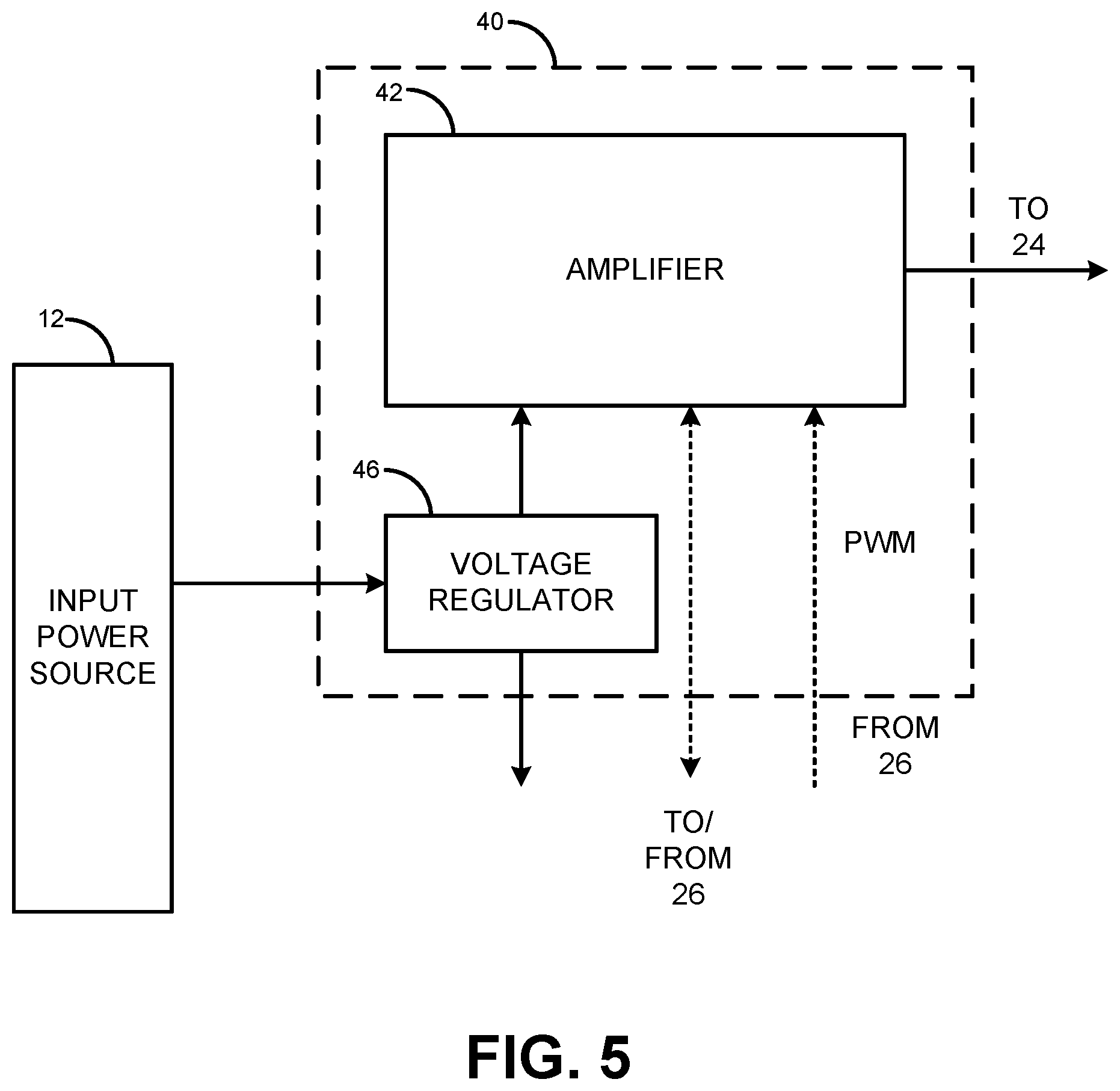 Patent US12100973 Figure 5 – Wireless power transmitter for high fidelity communications and high power transfer