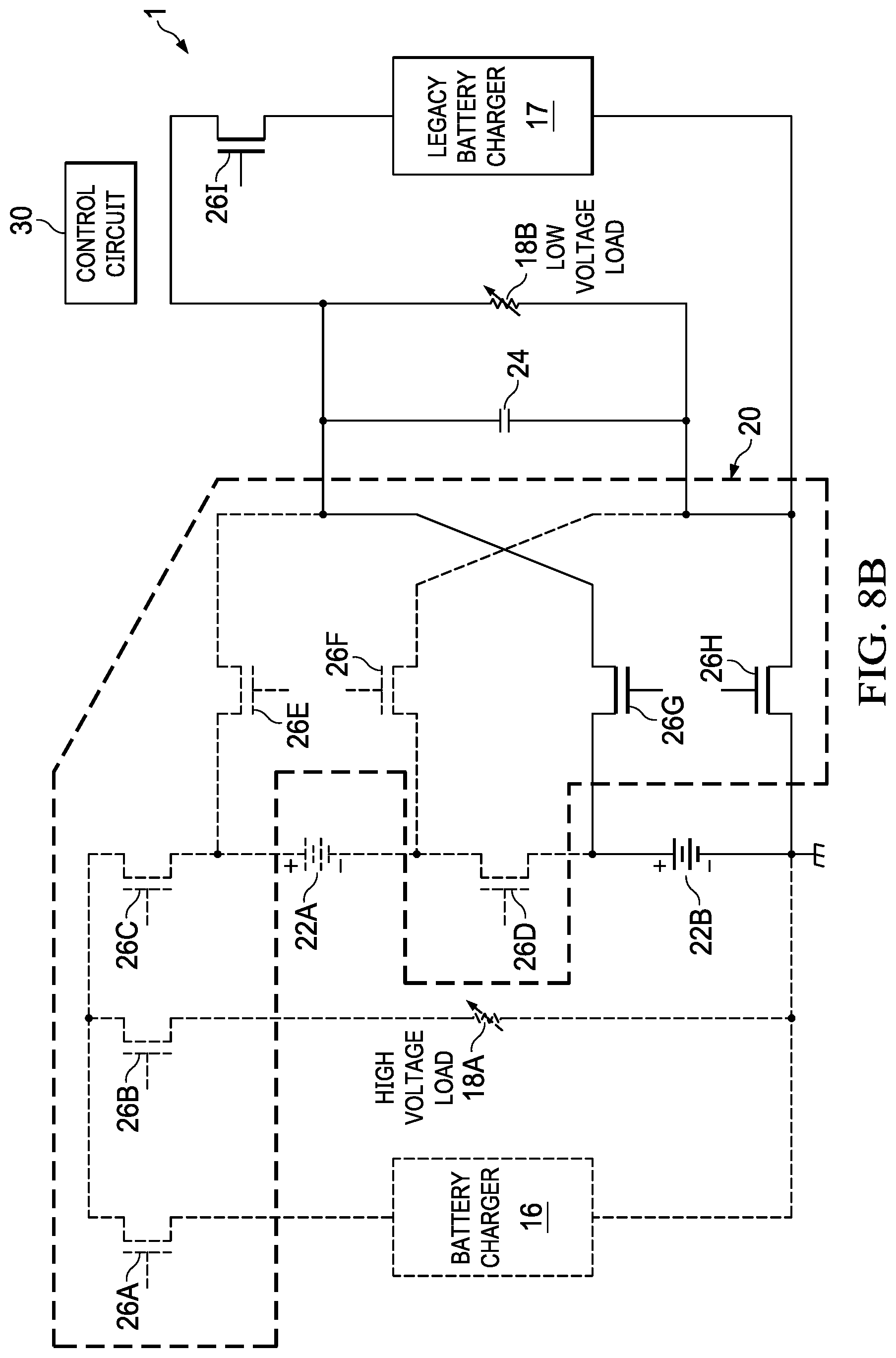 Patent US12100978 Figure 12 – Configurable network for enabling efficient charging and loading of two battery cells