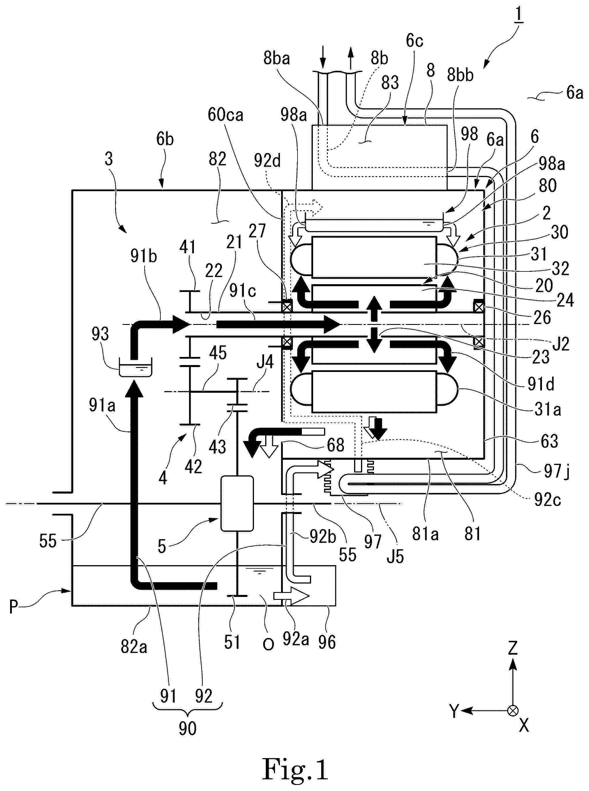 Patent US12101003 — Motor with inverter and bus bar arrangement — Figure 1