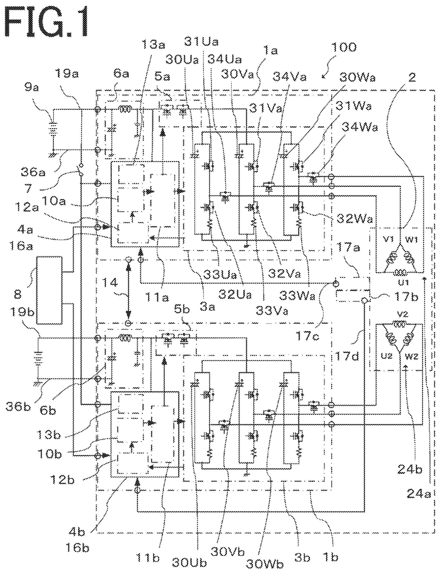 Patent US12101004 — Electric rotating machine apparatus and electric power steering apparatus — Figure 1