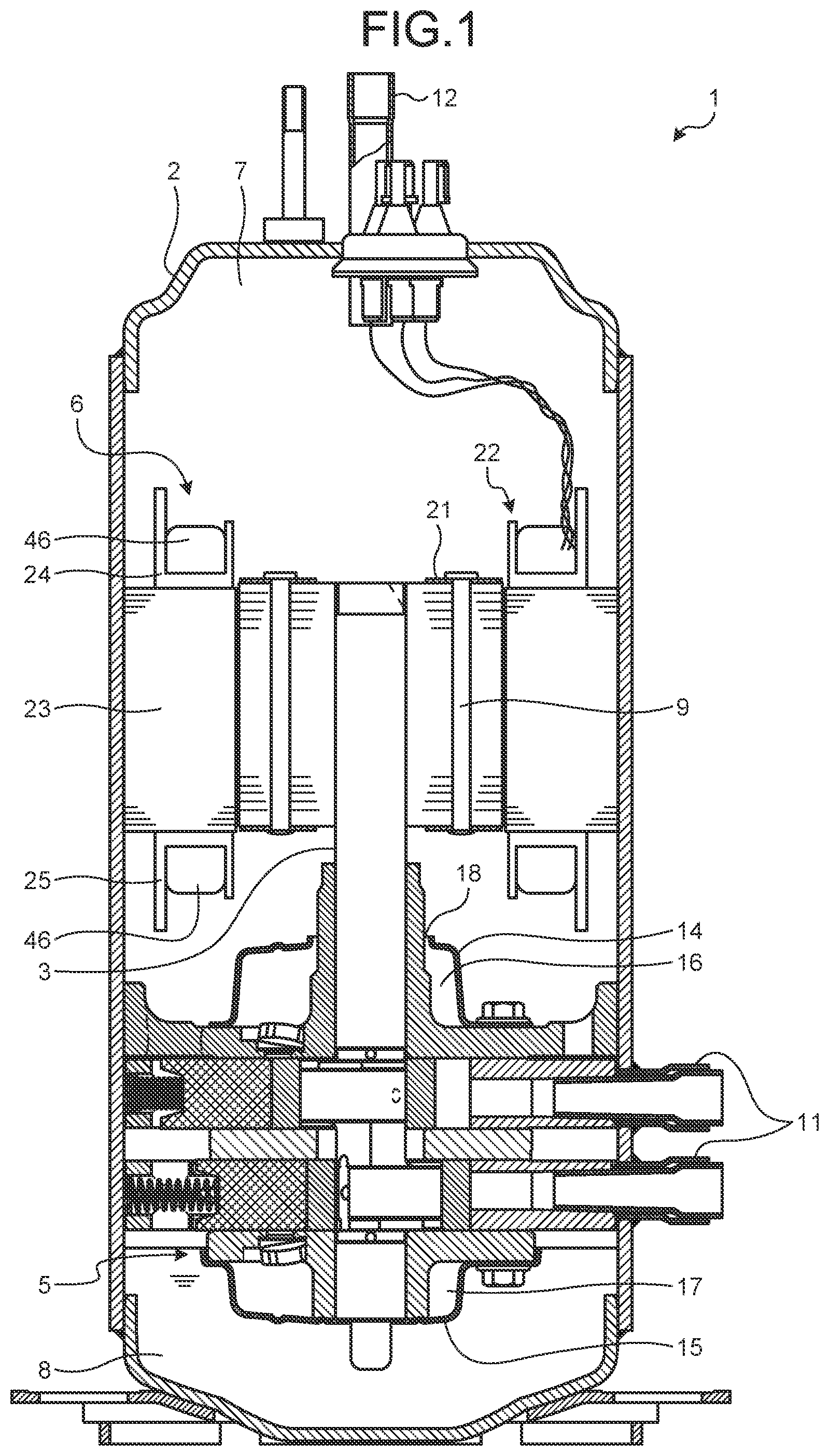 Patent US12101009 — Motor and compressor — Figure 1
