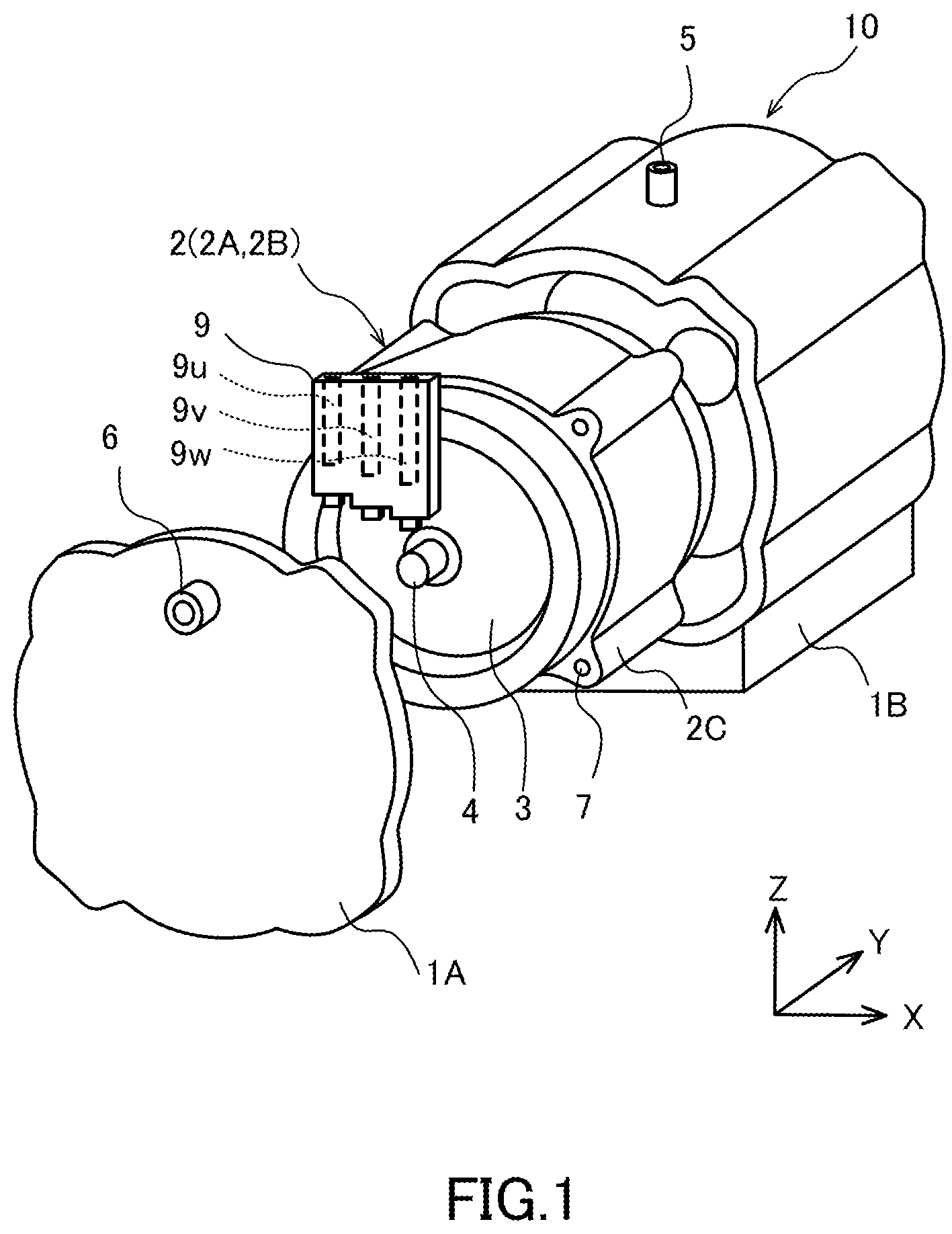 Patent US12101016 — Electric motor unit — Figure 1