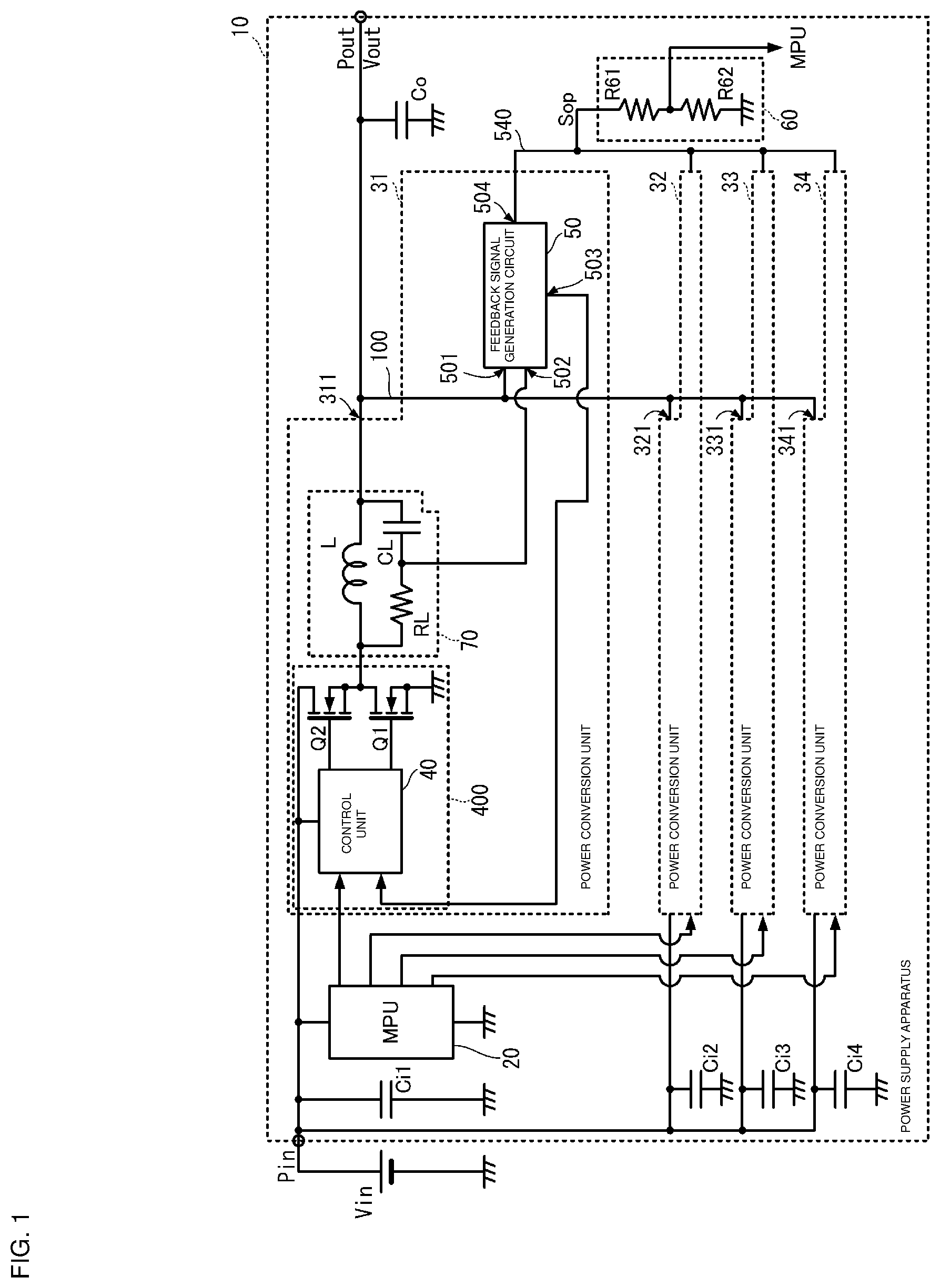 Patent US12101029 — Multi-converter power supply system — Figure 1