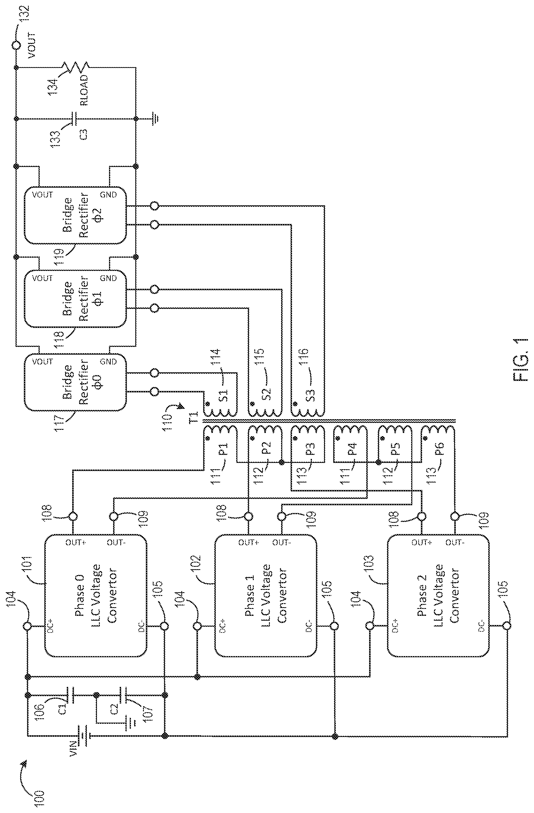 Patent US12101032 — Multi-phase voltage converter current balancing — Figure 1