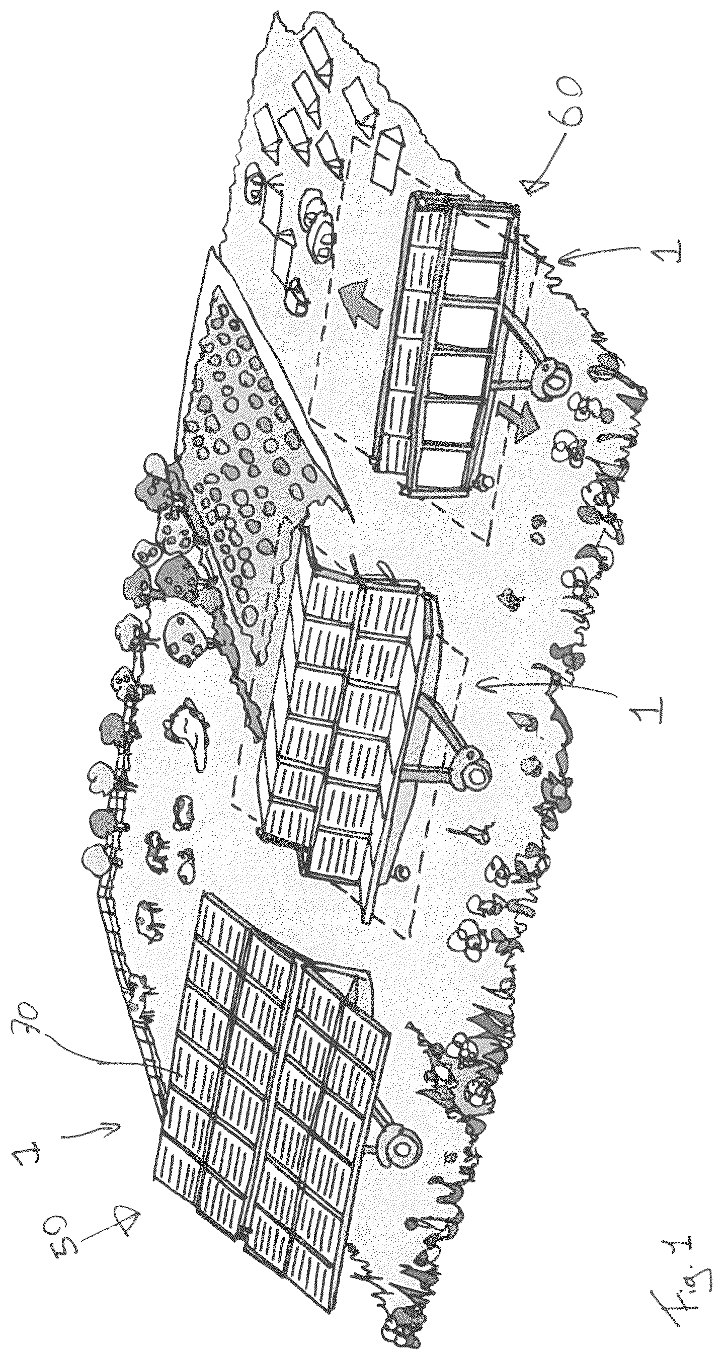 Patent US12101055 Figure 1 – Foldable solar panel assembly