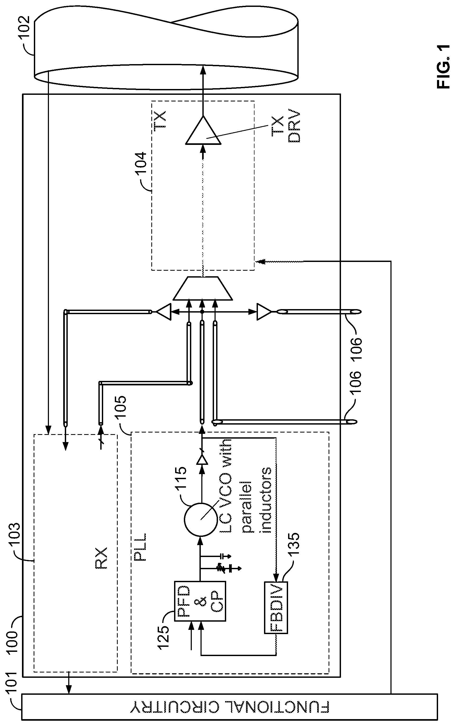 Patent US12101112 Figure 1 – Oscillator for high-speed serial device