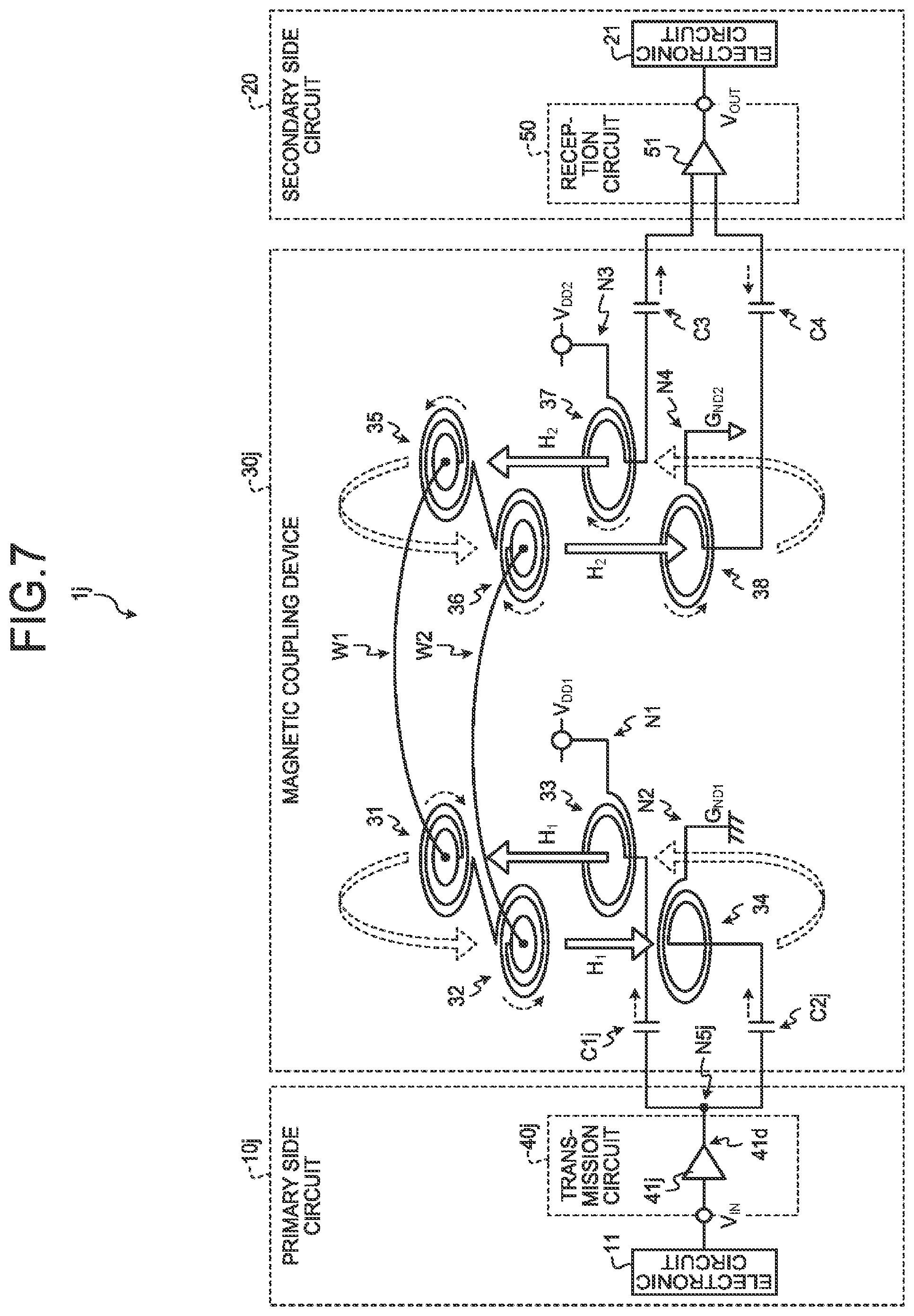 Patent US12101137 Figure 7 – Magnetic coupling device and communication system