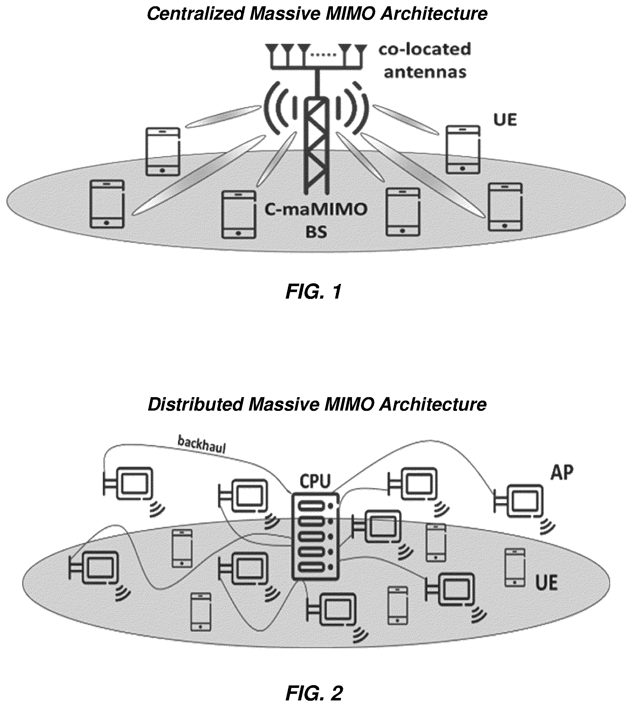 Patent US12101141 — Broadcast and multicast transmission in a distributed massive MIMO network — Figure 1