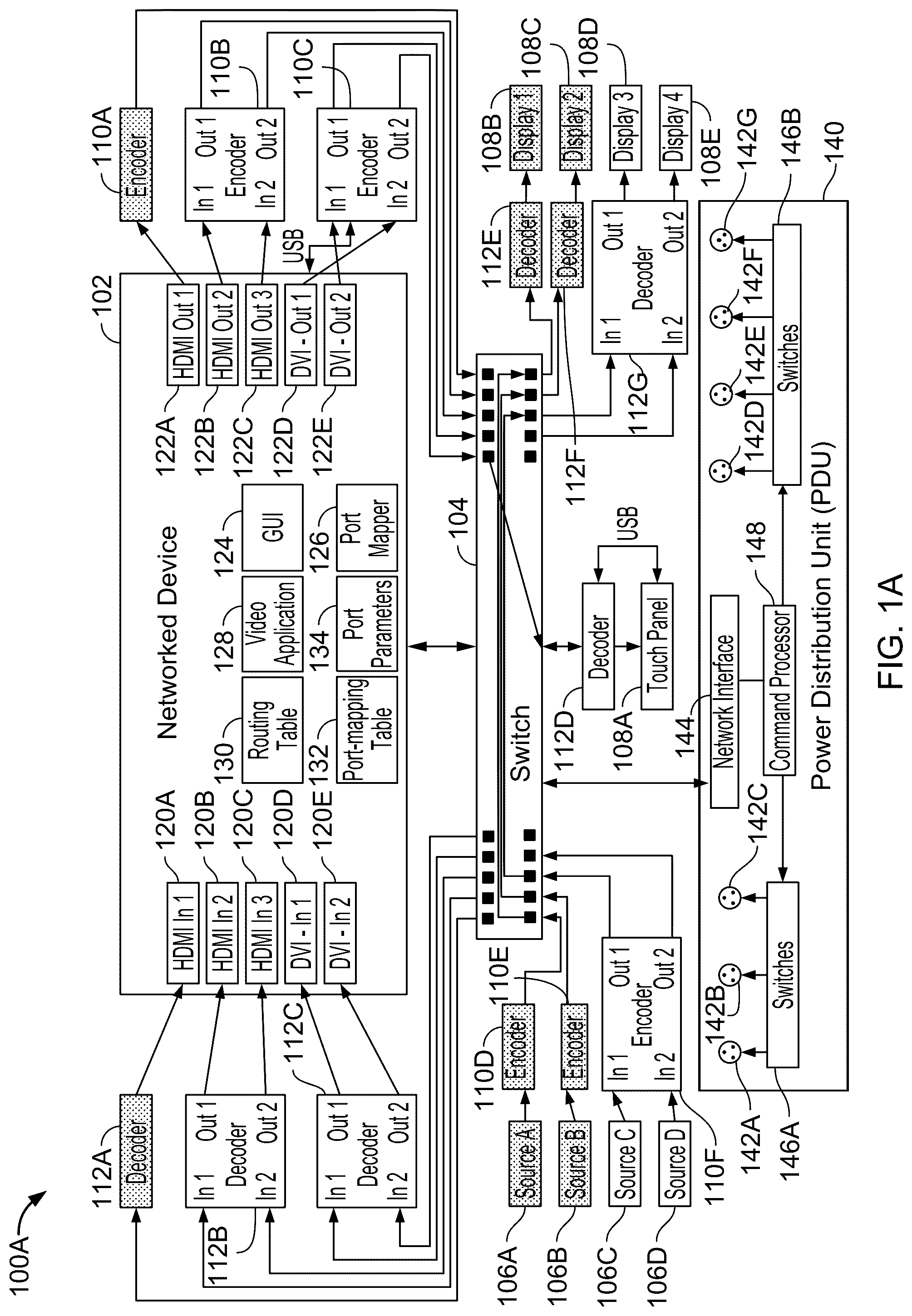 Patent US12101386 — Automatic correspondence of encoders and decoders to video ports — Figure 1