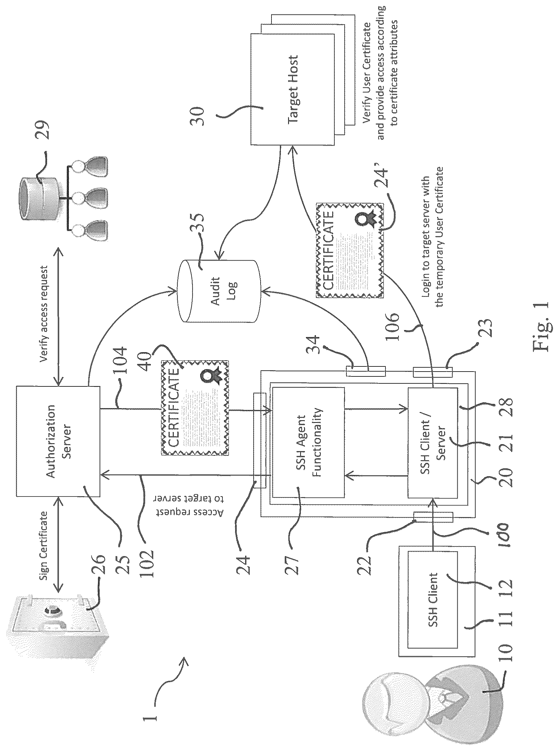 Patent US12101416 — Accessing hosts in a computer network — Figure 1