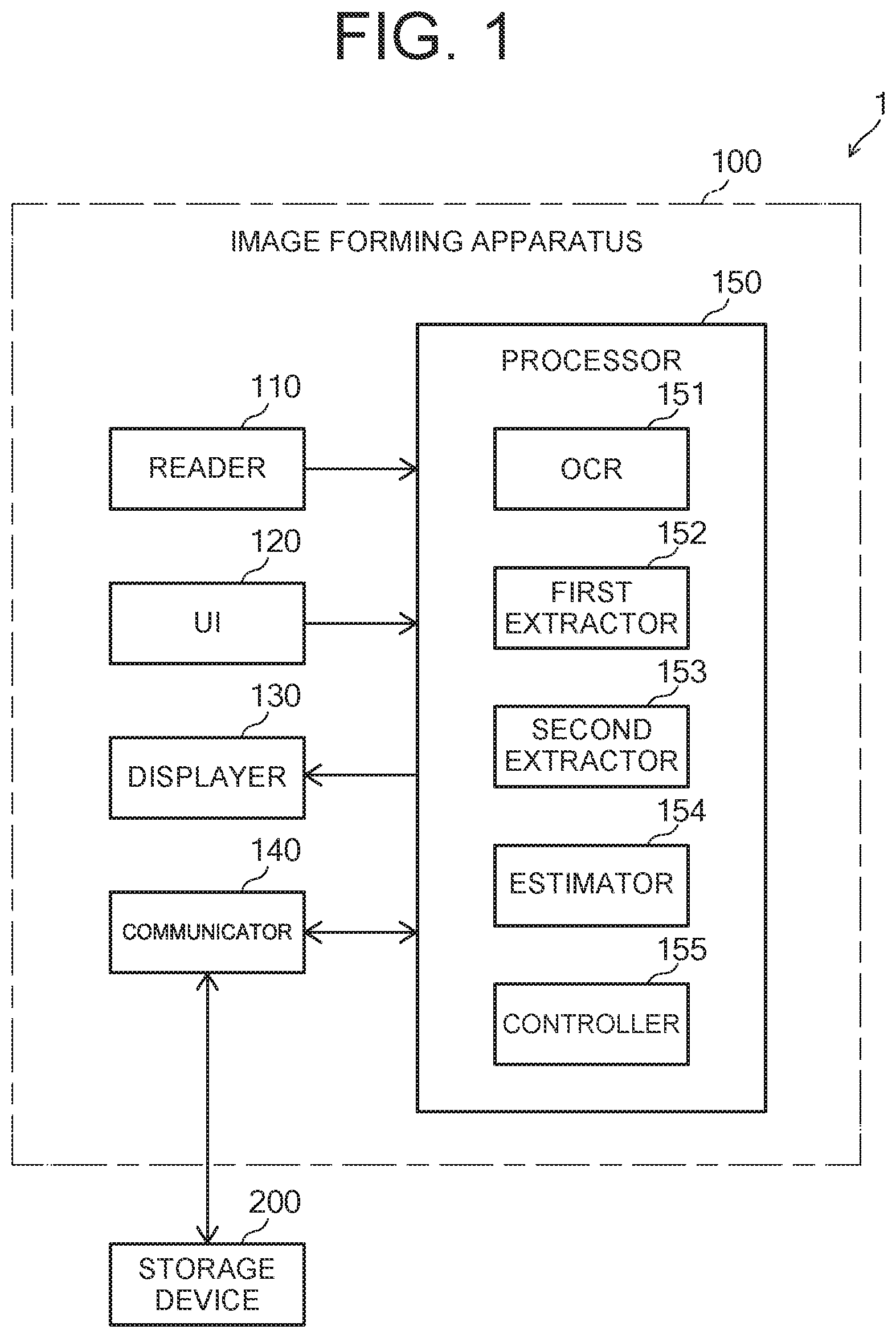 Patent US12101449 — Image forming apparatus, image forming system, and image forming method for determining a file name for scanned image data — Figure 1