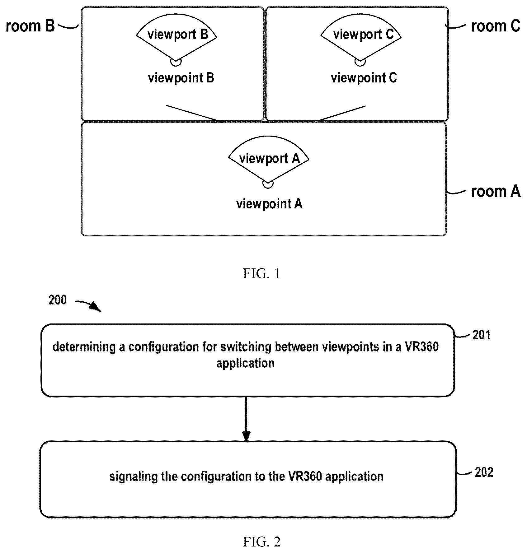 Patent US12101453 — Method and device for transmitting viewpoint switching capabilities in a VR360 application — Figure 1