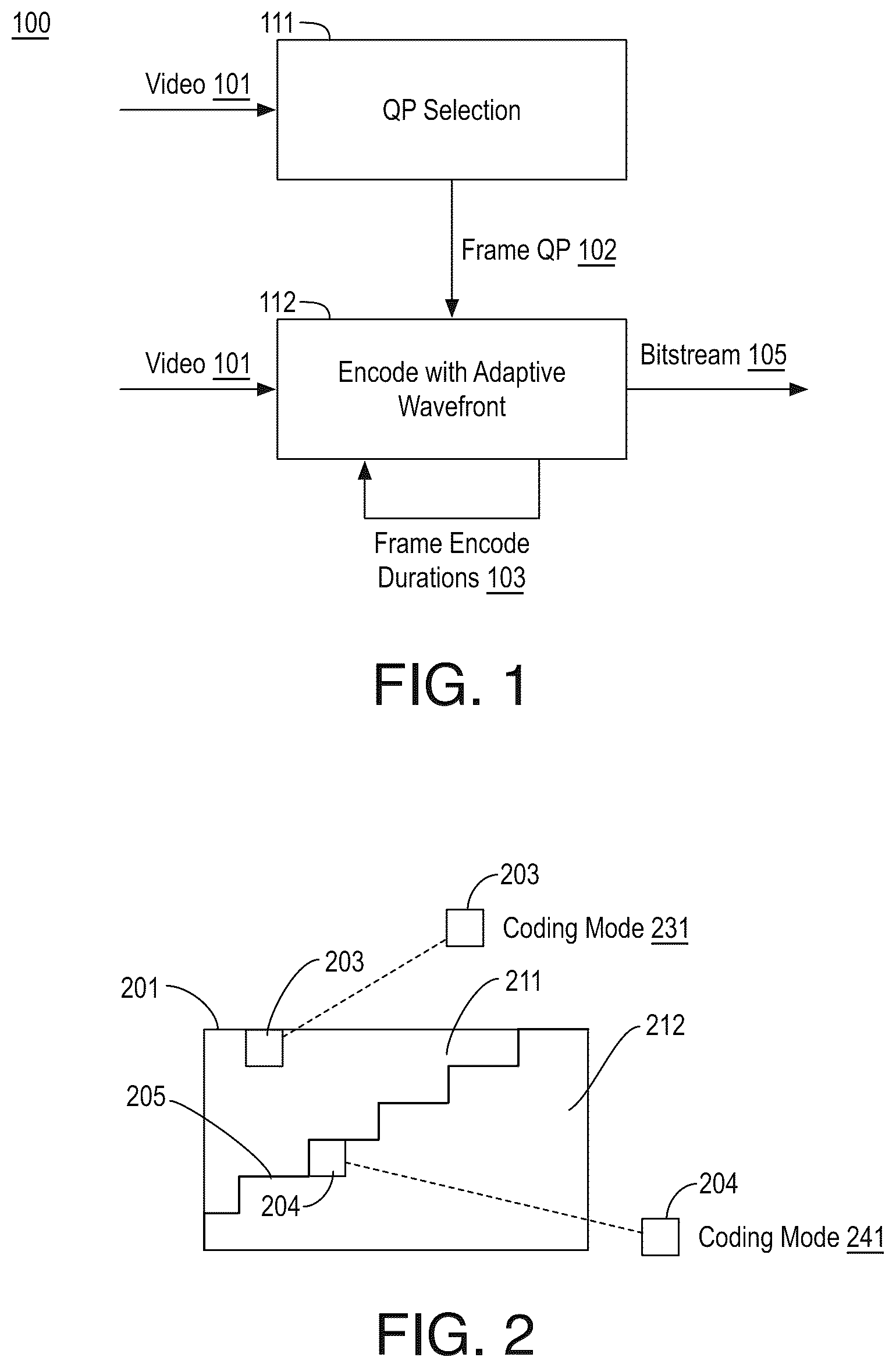 Patent US12101479 — Content and quality adaptive wavefront split for parallel video coding — Figure 1