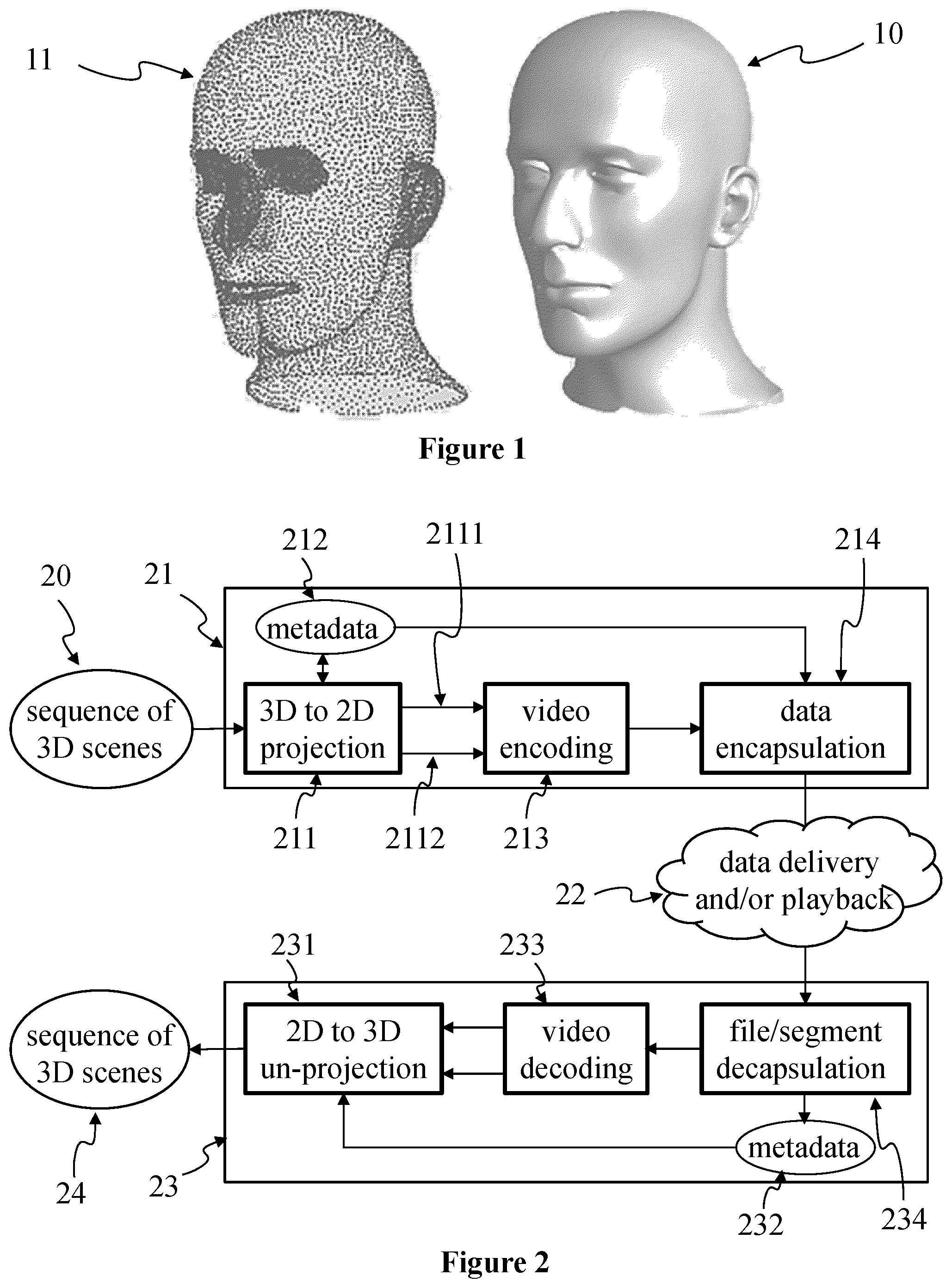 Patent US12101507 — Volumetric video with auxiliary patches — Figure 1