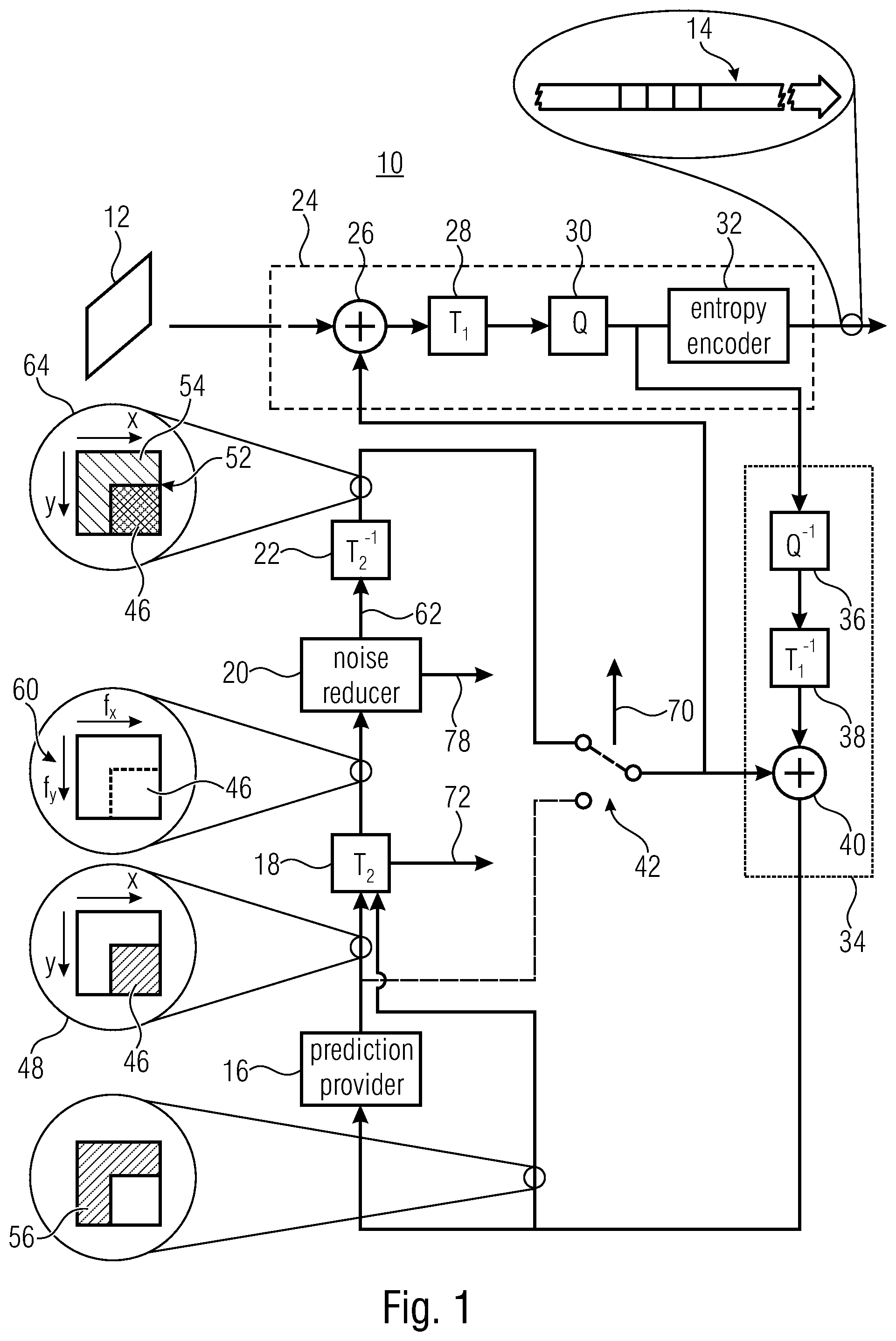 Patent US12101510 — Block-based predictive coding and decoding of a picture — Figure 1