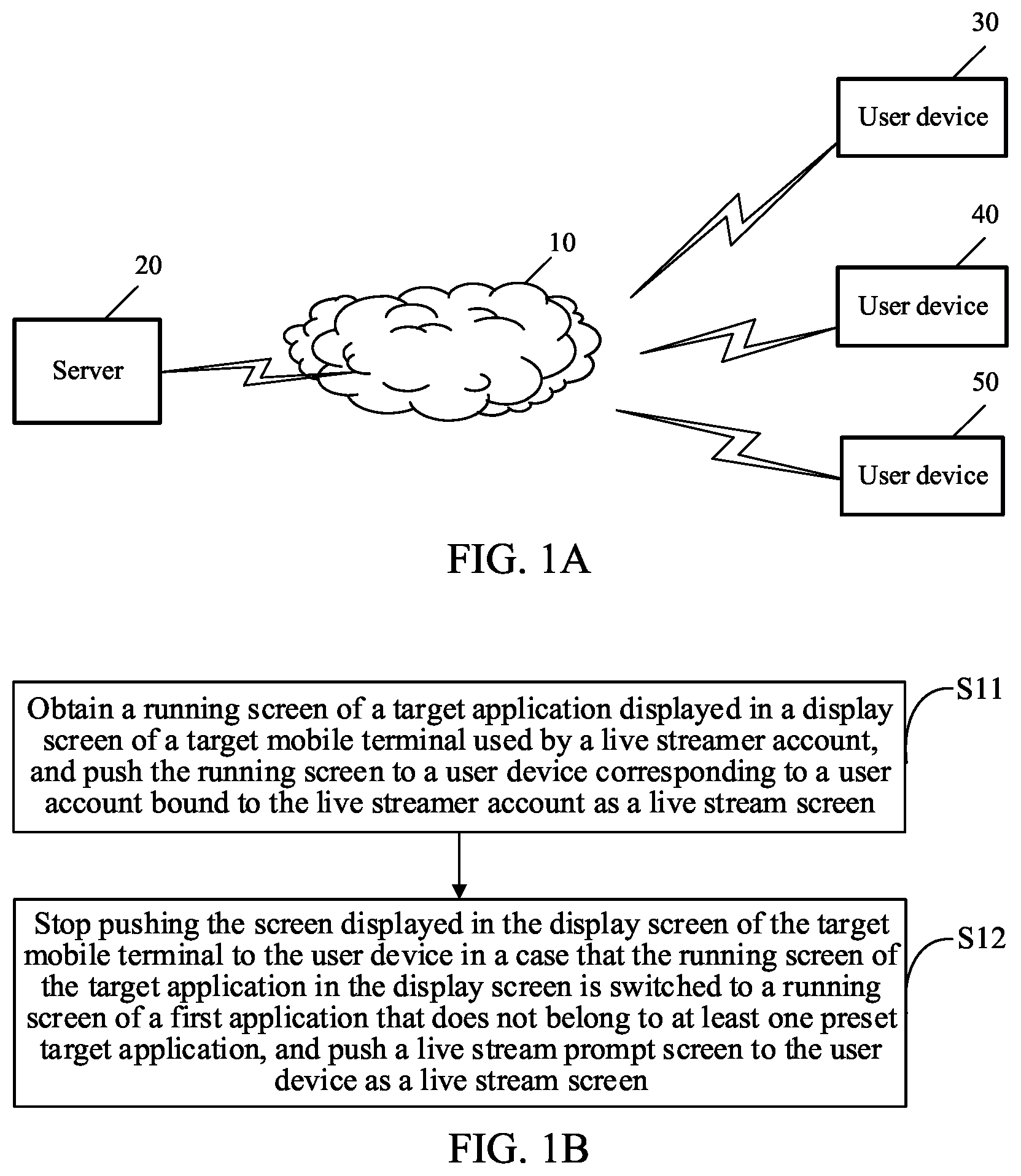 Patent US12101515 — Live stream screen display method and apparatus, storage medium, and electronic device — Figure 1
