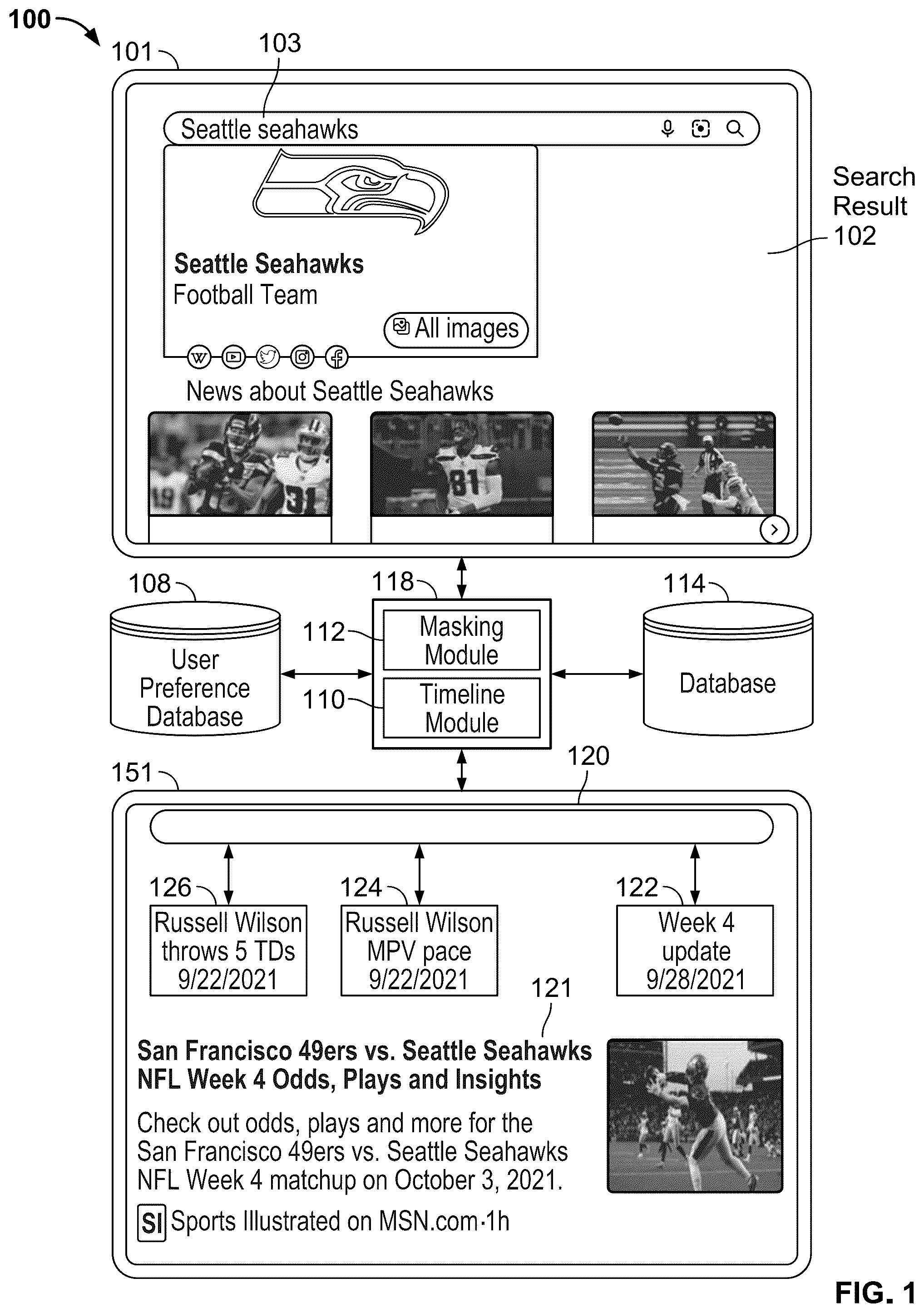 Patent US12101522 Figure 1 – Systems and methods for generating a dynamic timeline of related media content based on tagged content