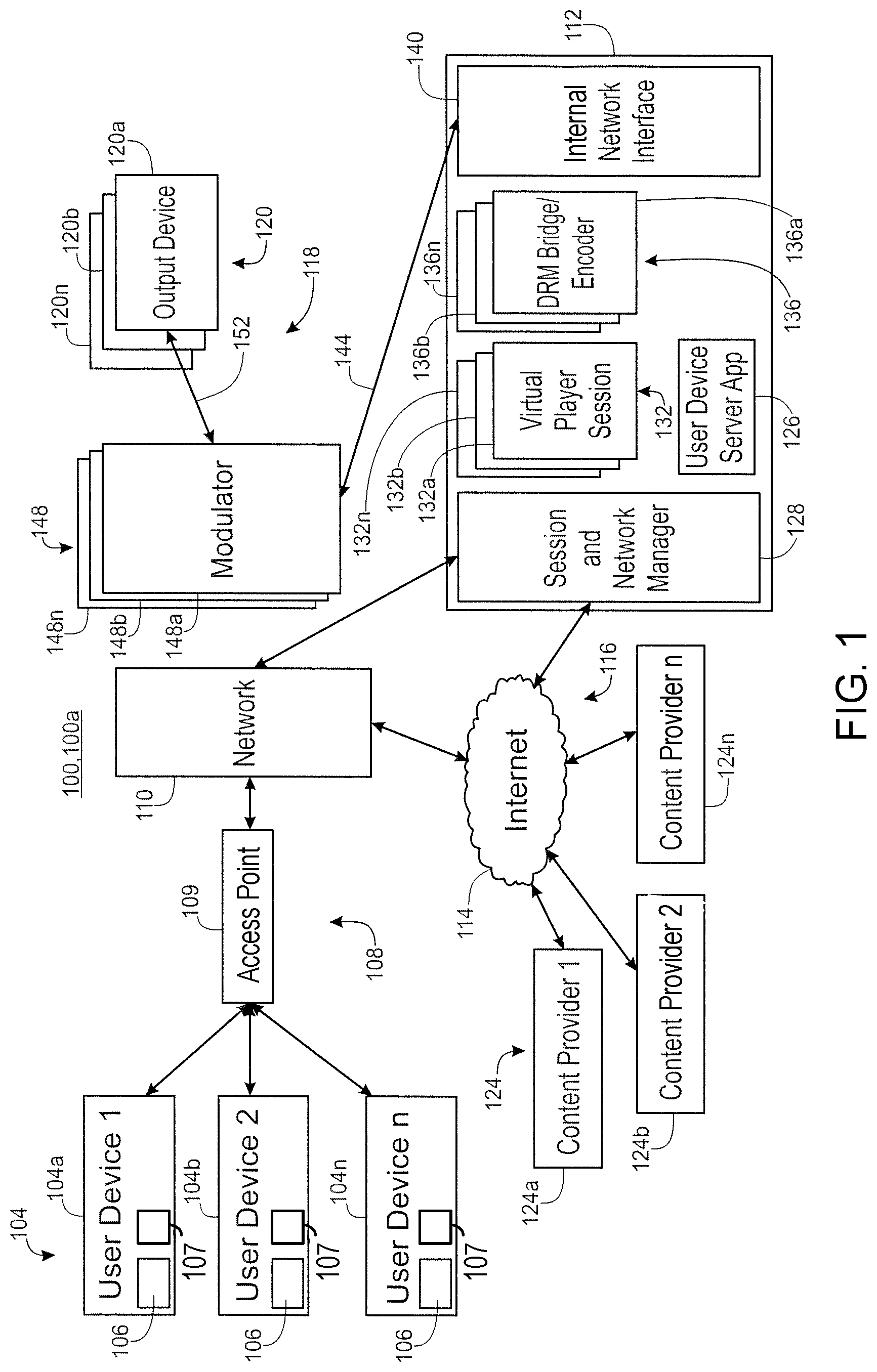 Patent US12101527 — Methods and systems for enabling communications between devices — Figure 1
