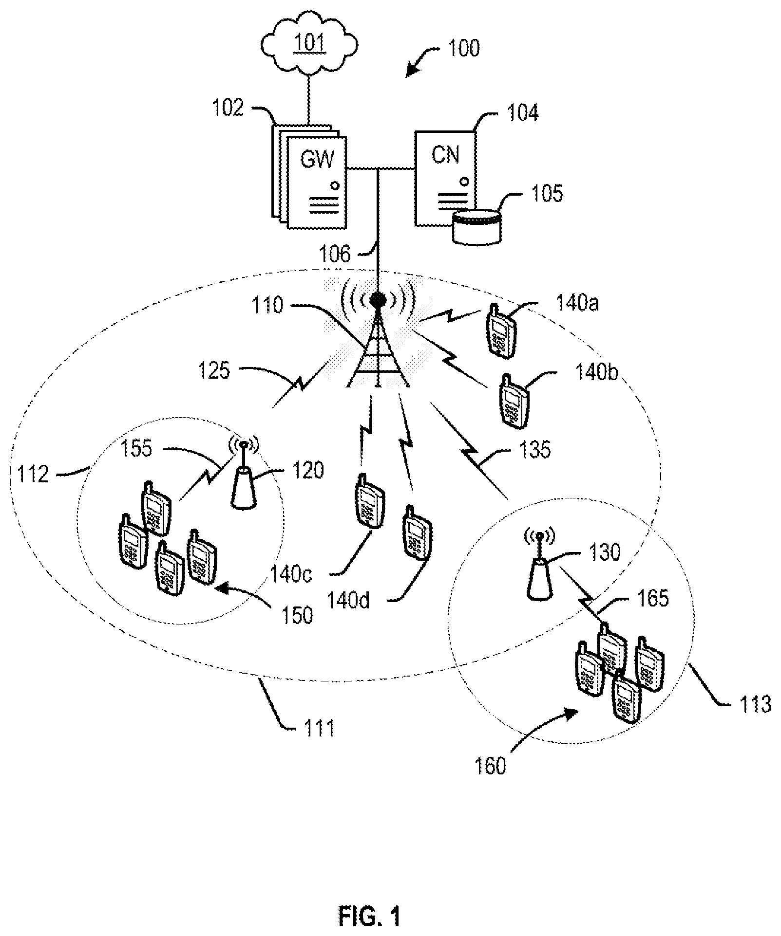 Patent US12101642 — Systems and methods for updating preferred nodes lists for wireless devices in a wireless network — Figure 1