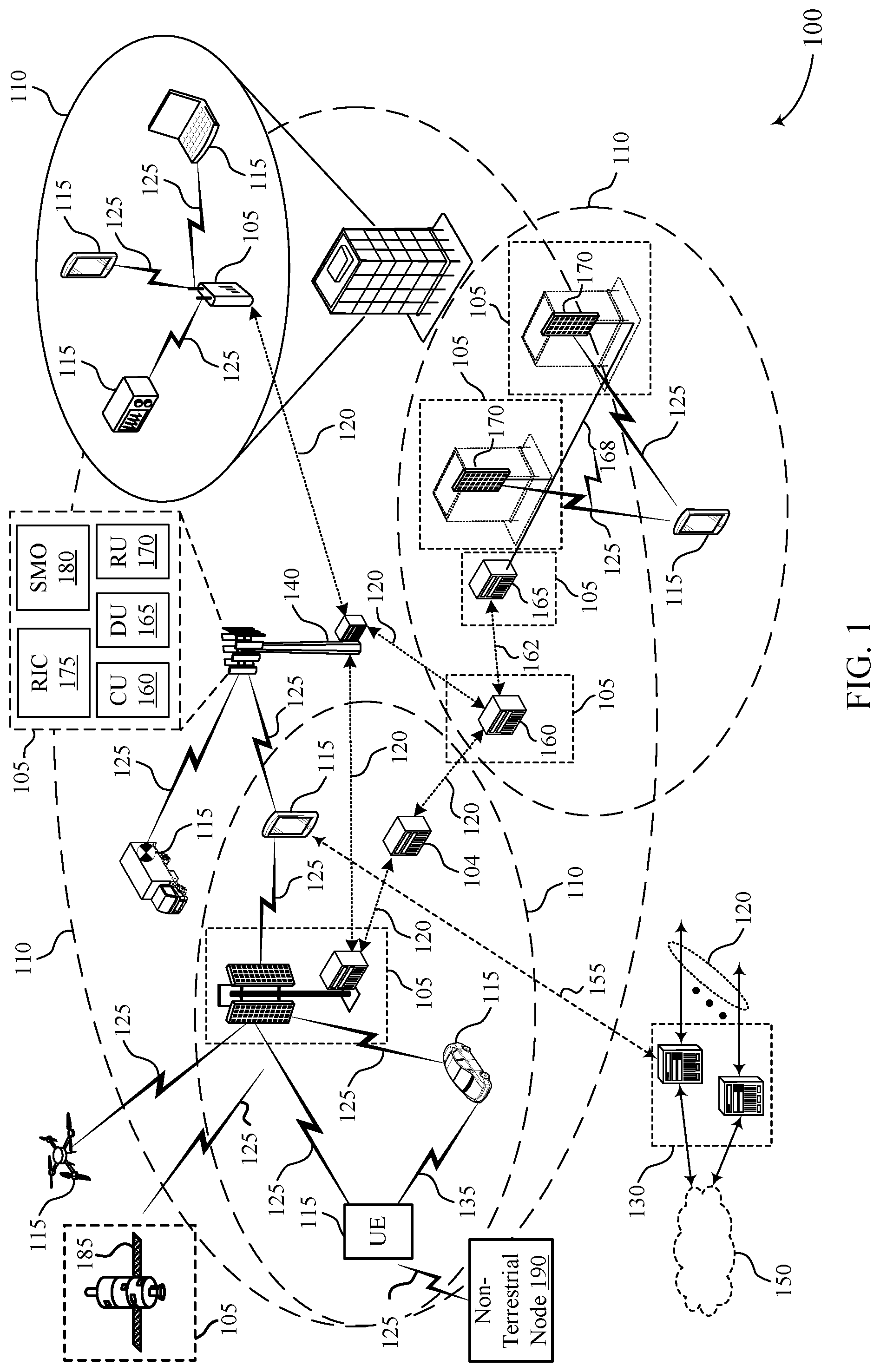 Patent US12101726 Figure 1 – Synchronization for multi-transmission reception point communications in non-terrestrial networks