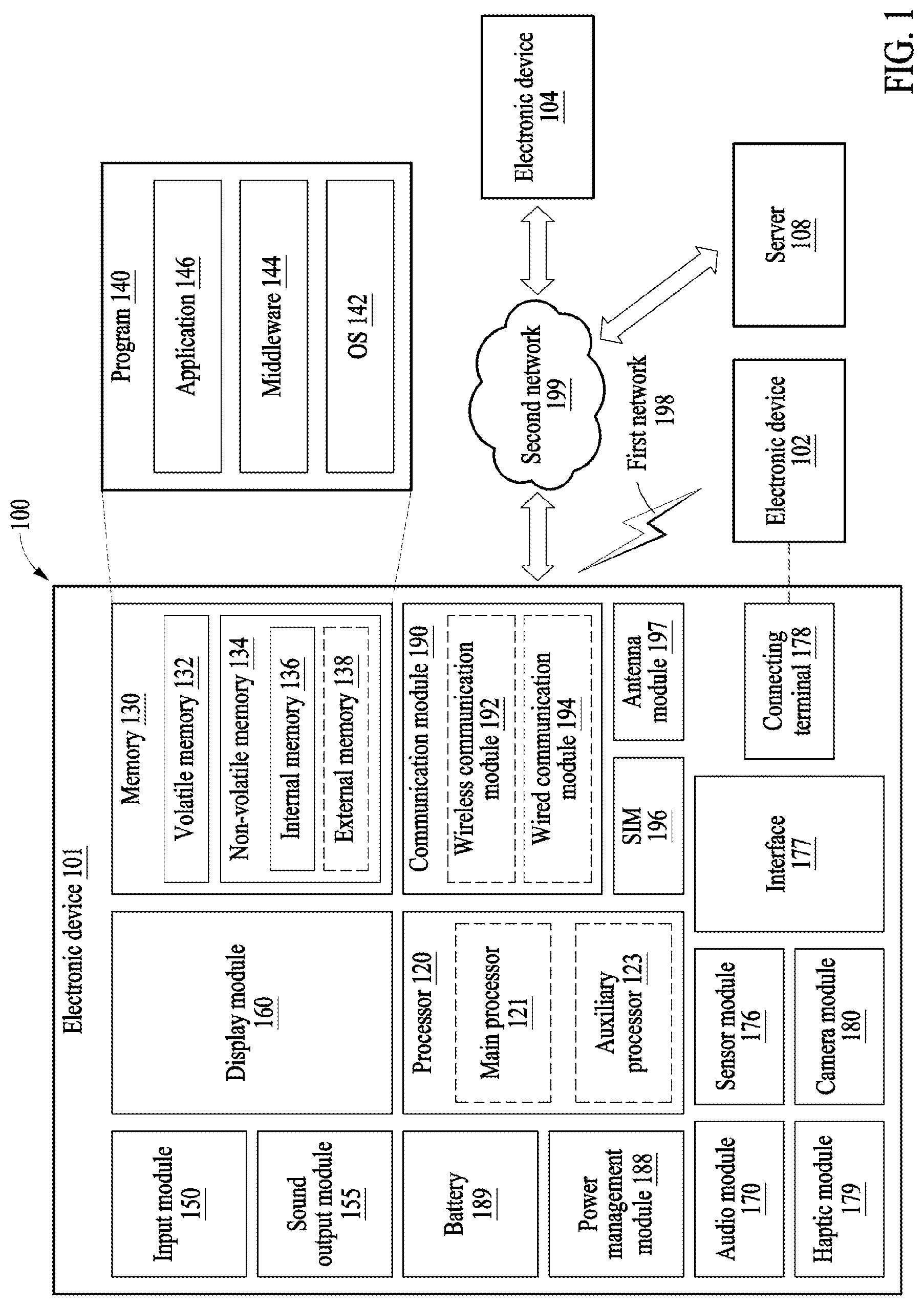 Patent US12101874 — Rigid flexible printed circuit board and electronic device including the same — Figure 1