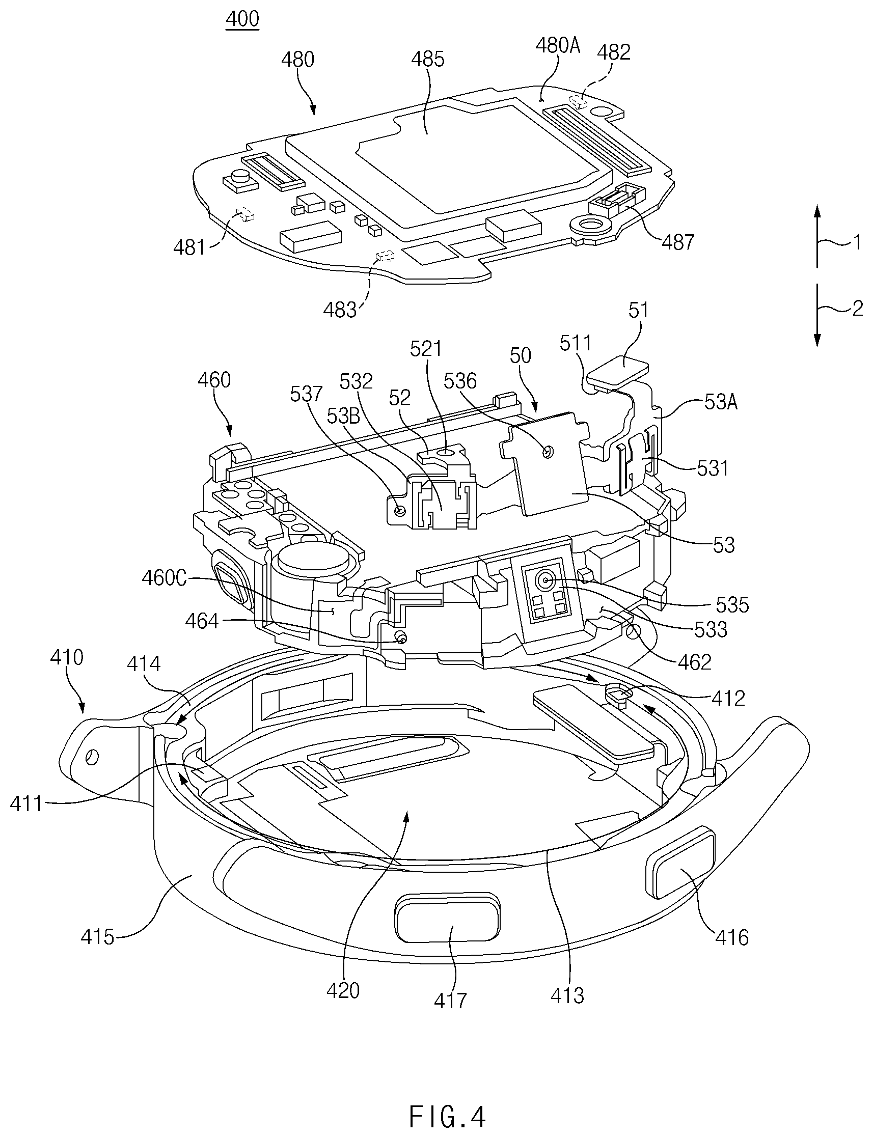 Patent US12101883 Figure 4 – Electronic device including printed circuit board
