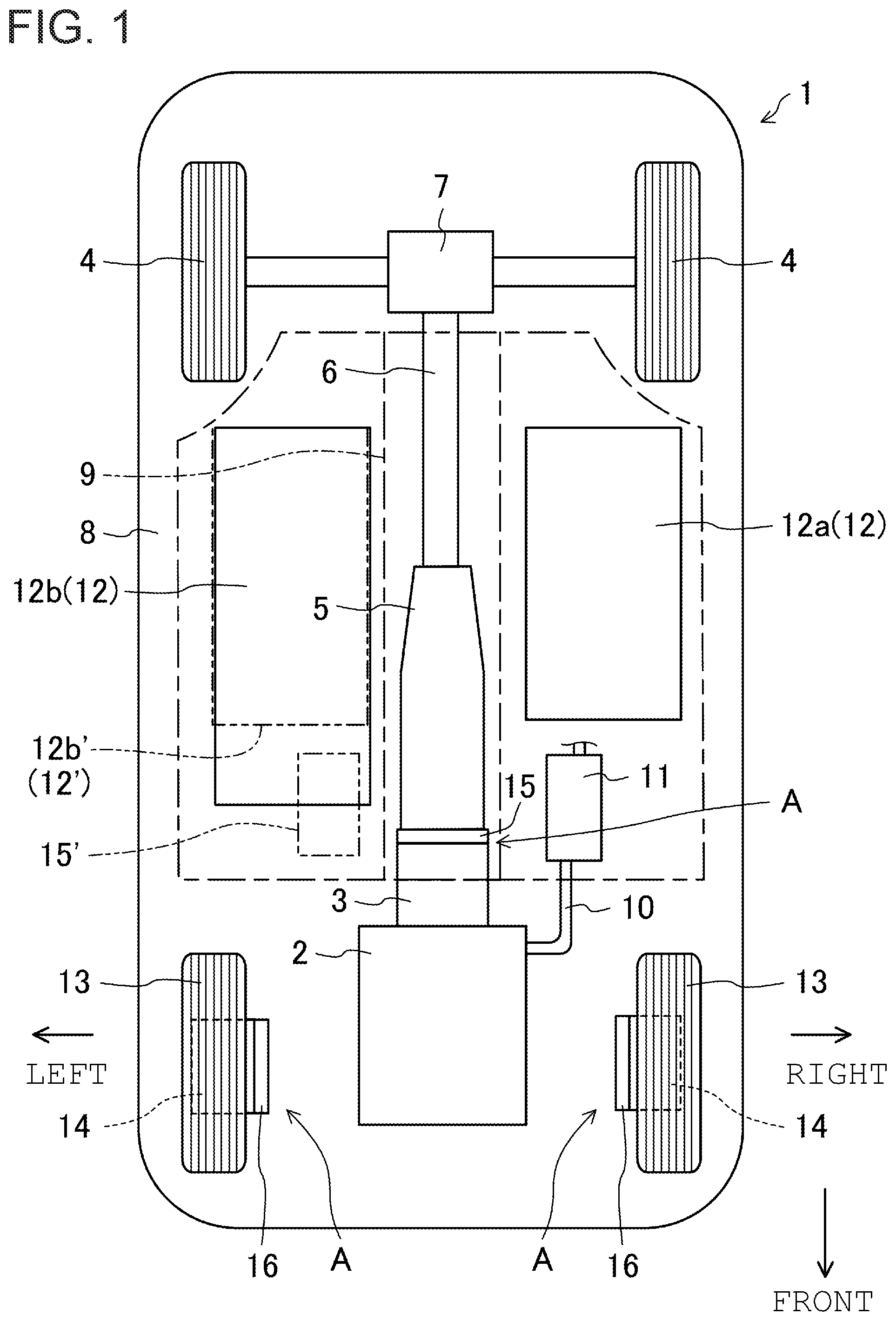Patent US12101917 — Vehicle drive unit — Figure 1