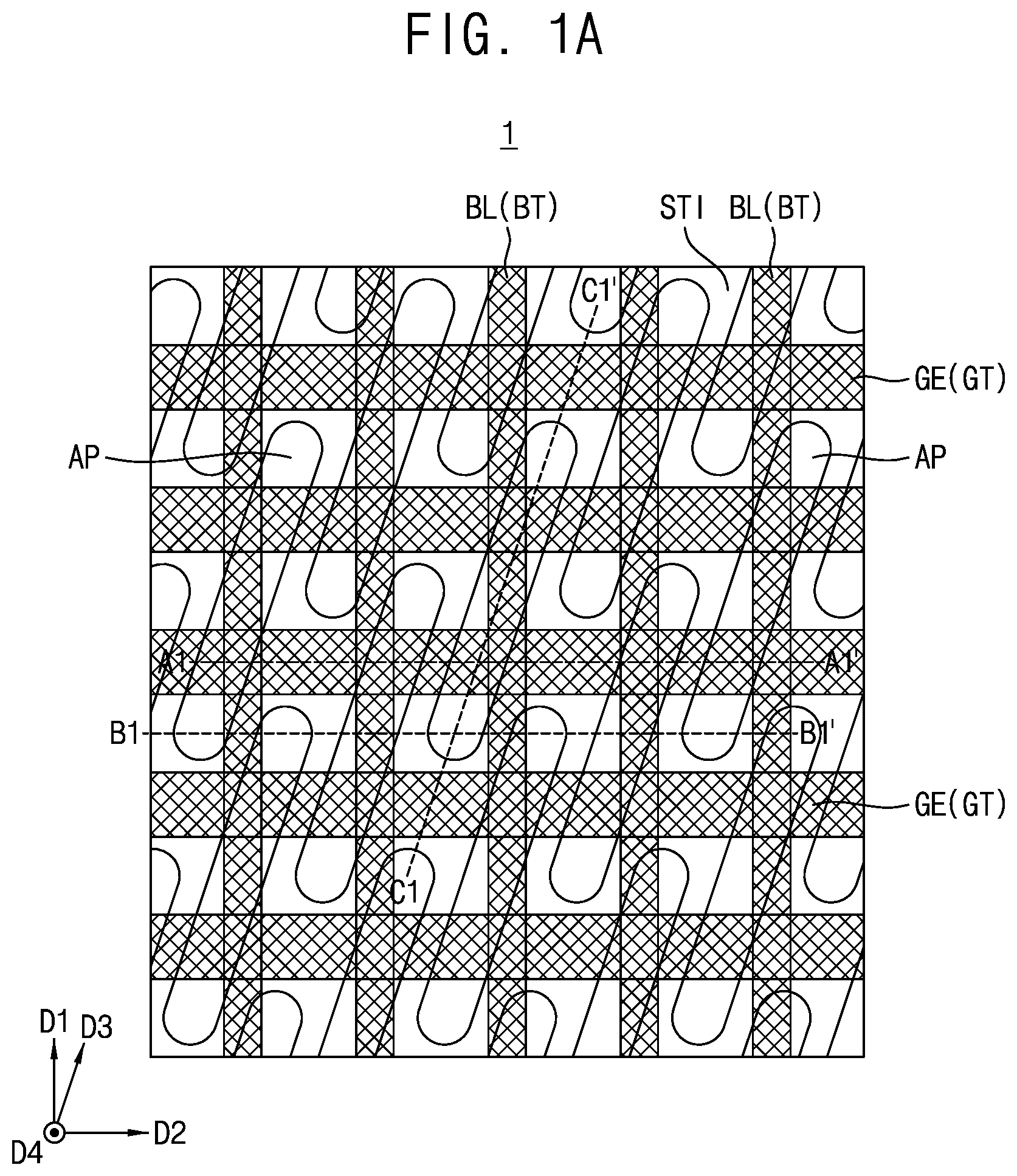 Patent US12101923 — Semiconductor device including gate structure having first portion and second portion and method for manufacturing the same — Figure 1