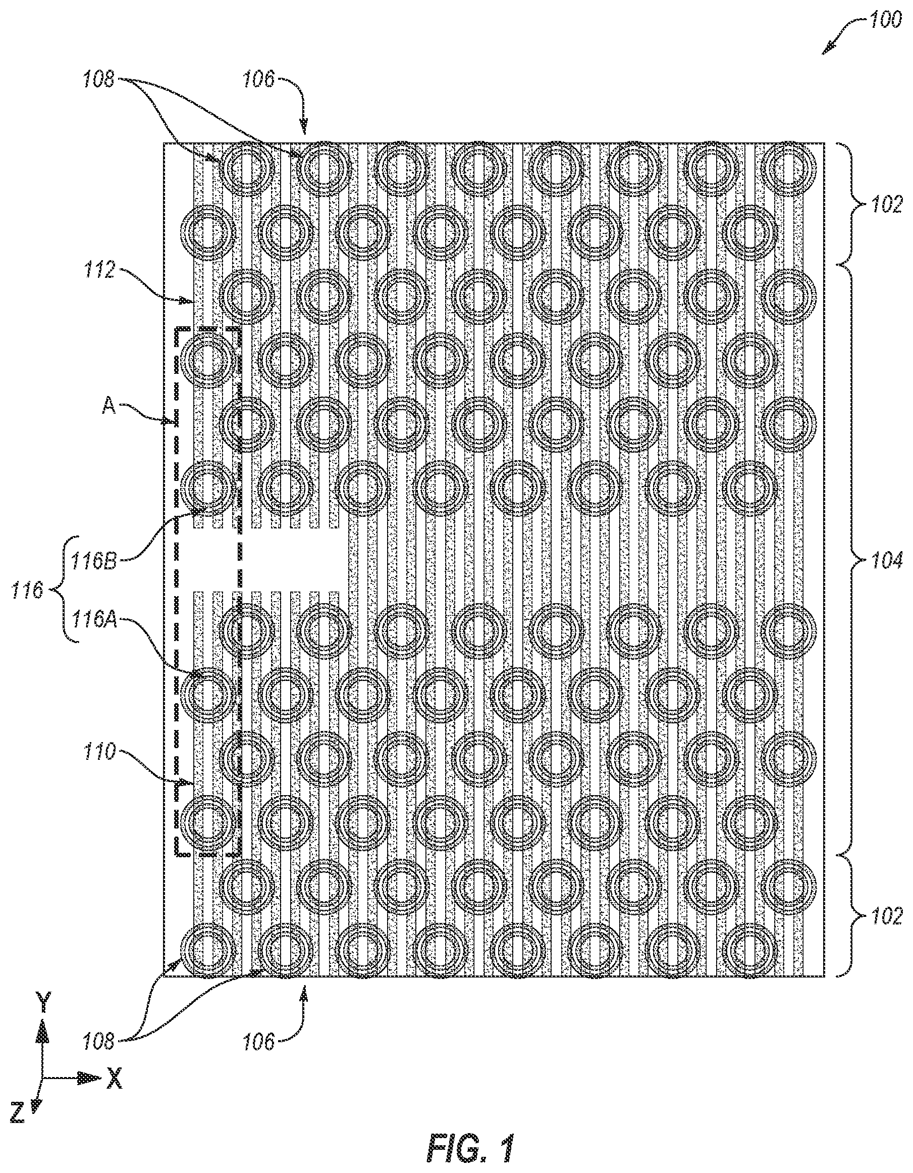 Patent US12101932 — Microelectronic devices, and related memory devices and electronic systems — Figure 1