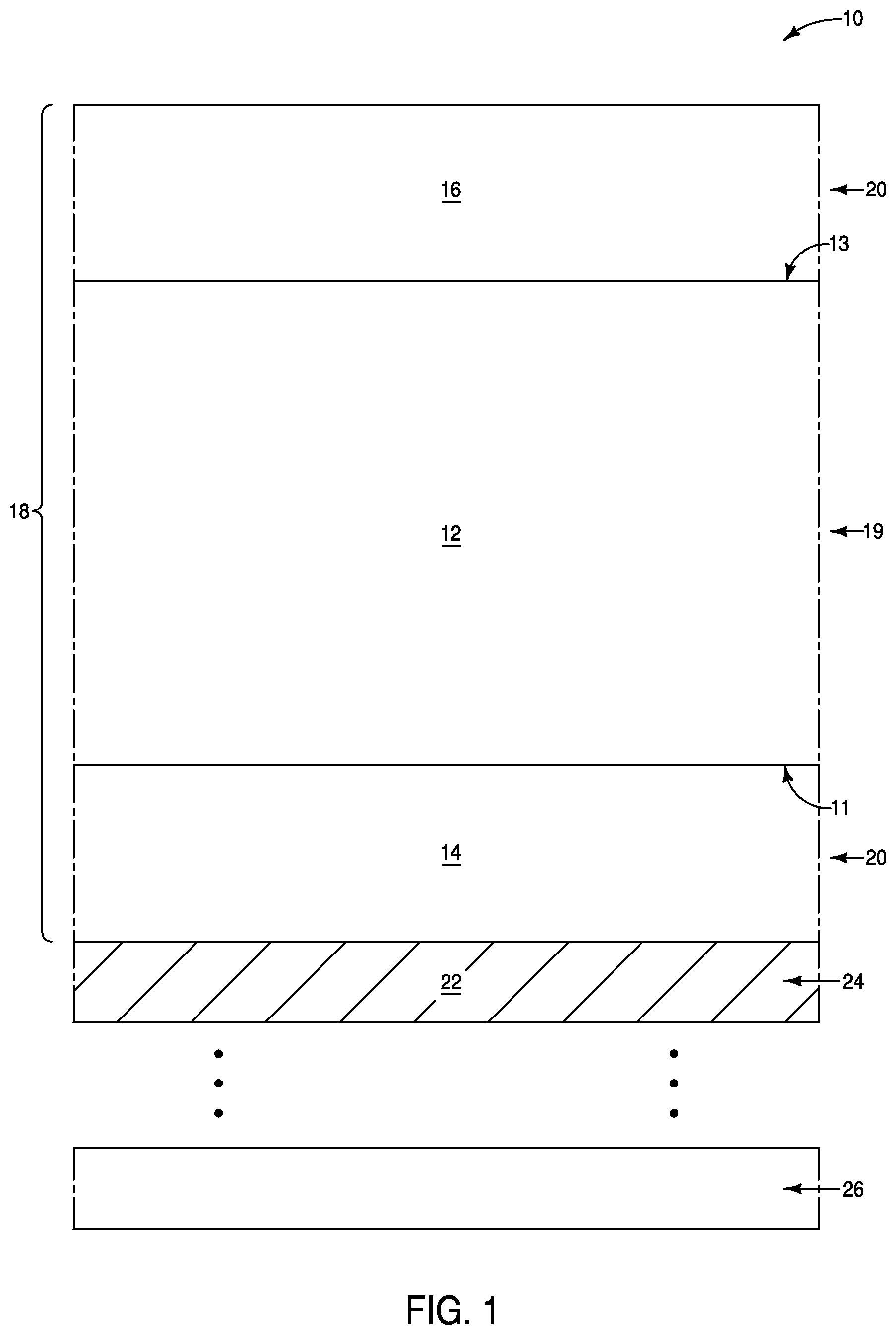 Patent US12101946 — Integrated assemblies comprising hydrogen diffused within two or more different semiconductor materials, and methods of forming integrated assemblies — Figure 1