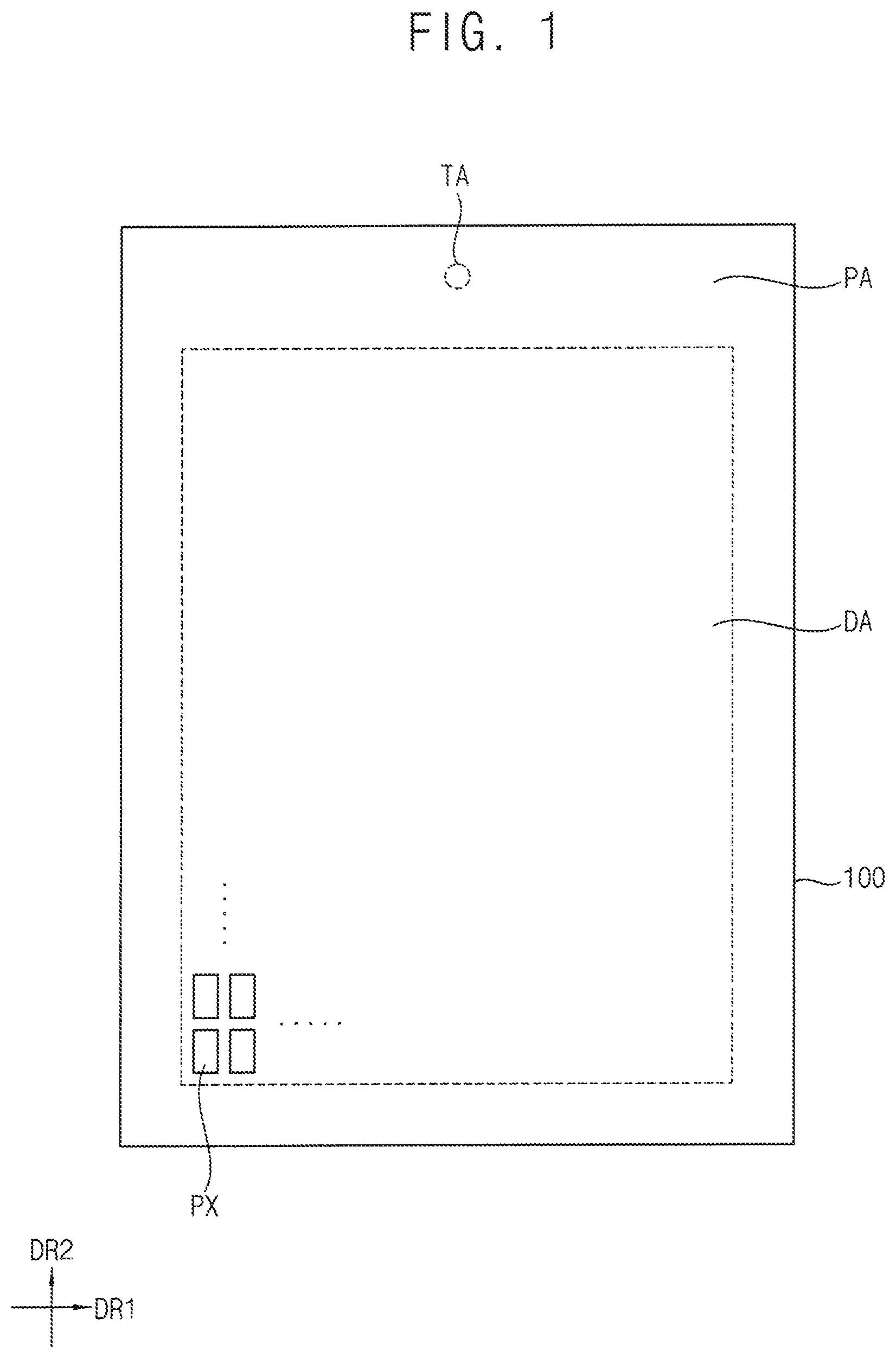 Patent US12101961 Figure 1 – Display device having thin-film encapsulation layer located at a first dam and manufacturing method therefor