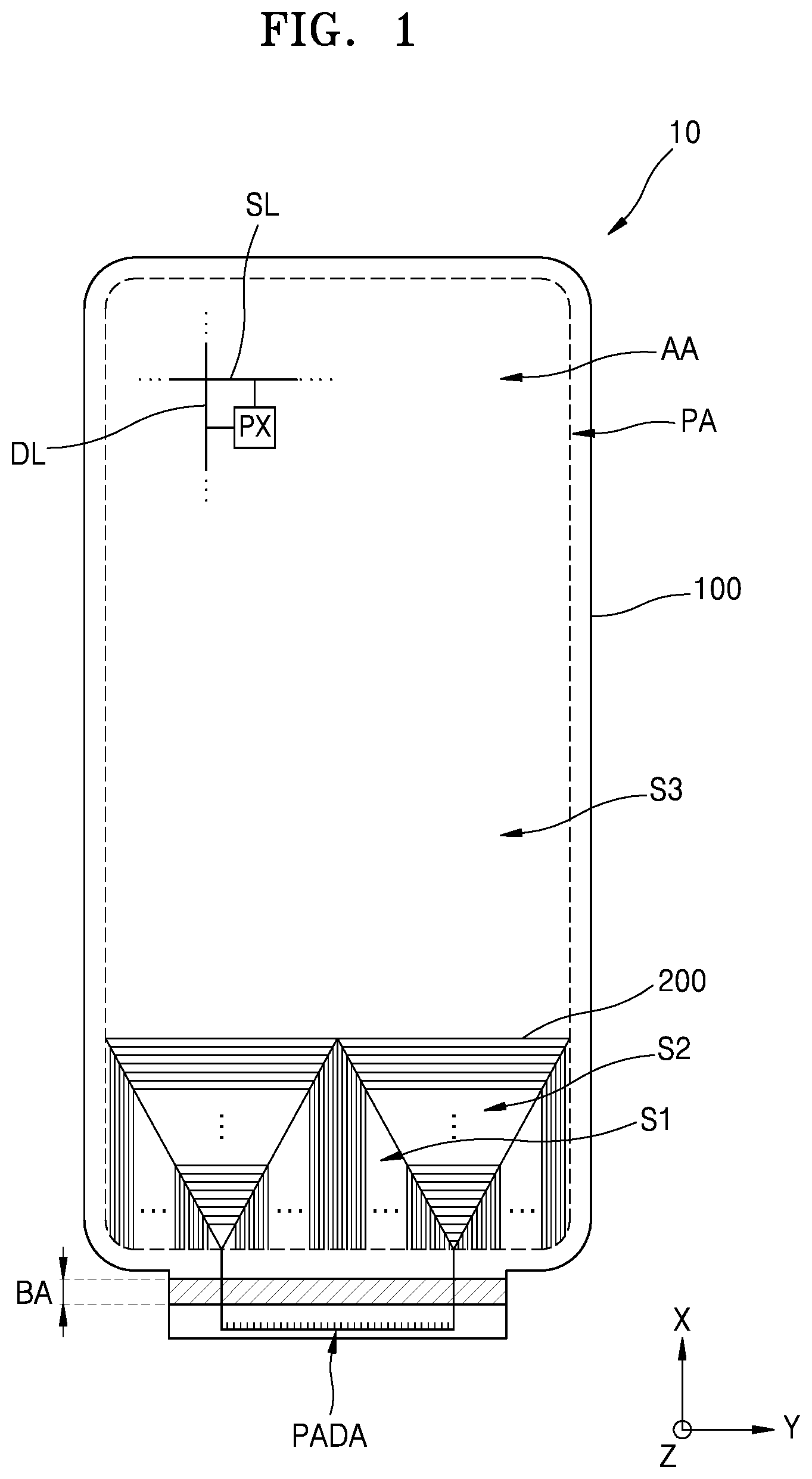Patent US12101977 — Display apparatus including connection wires having branches and manufacturing method thereof — Figure 1