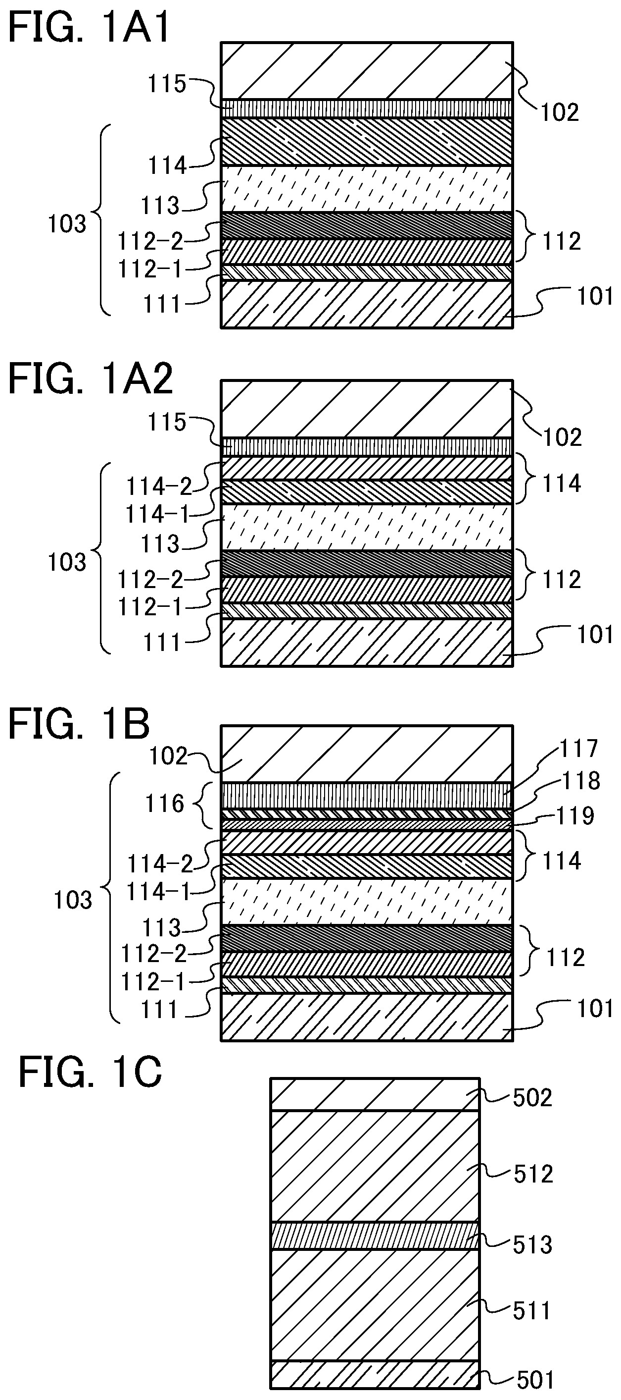 Patent US12101997 — Light-emitting device including light-emitting layer and electron-transport layer — Figure 1