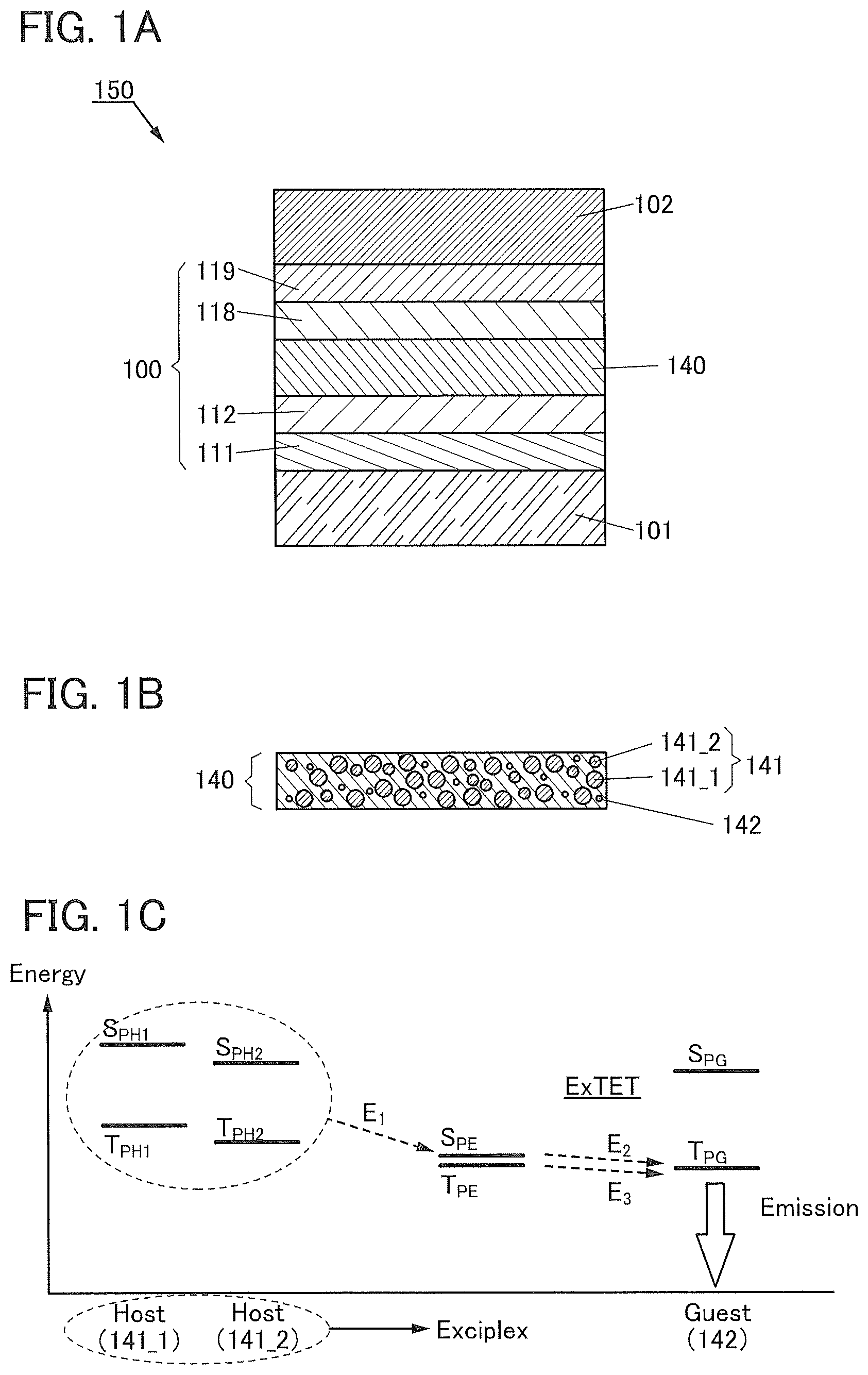 Patent US12102000 — Light-emitting element, organic compound, light-emitting device, electronic device, and lighting device — Figure 1