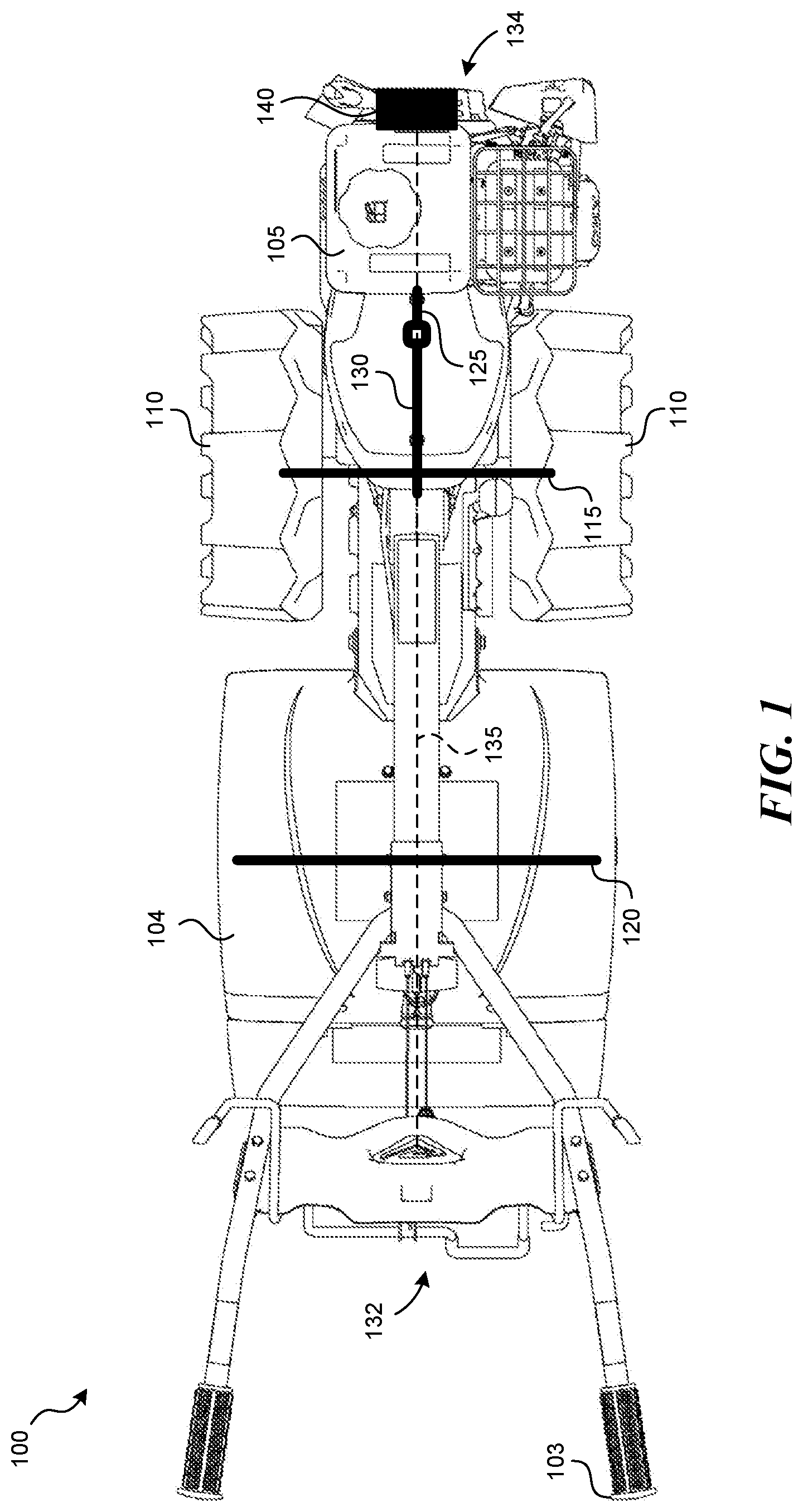 Patent US12102022 — Dual-direction tiller/cultivator — Figure 1