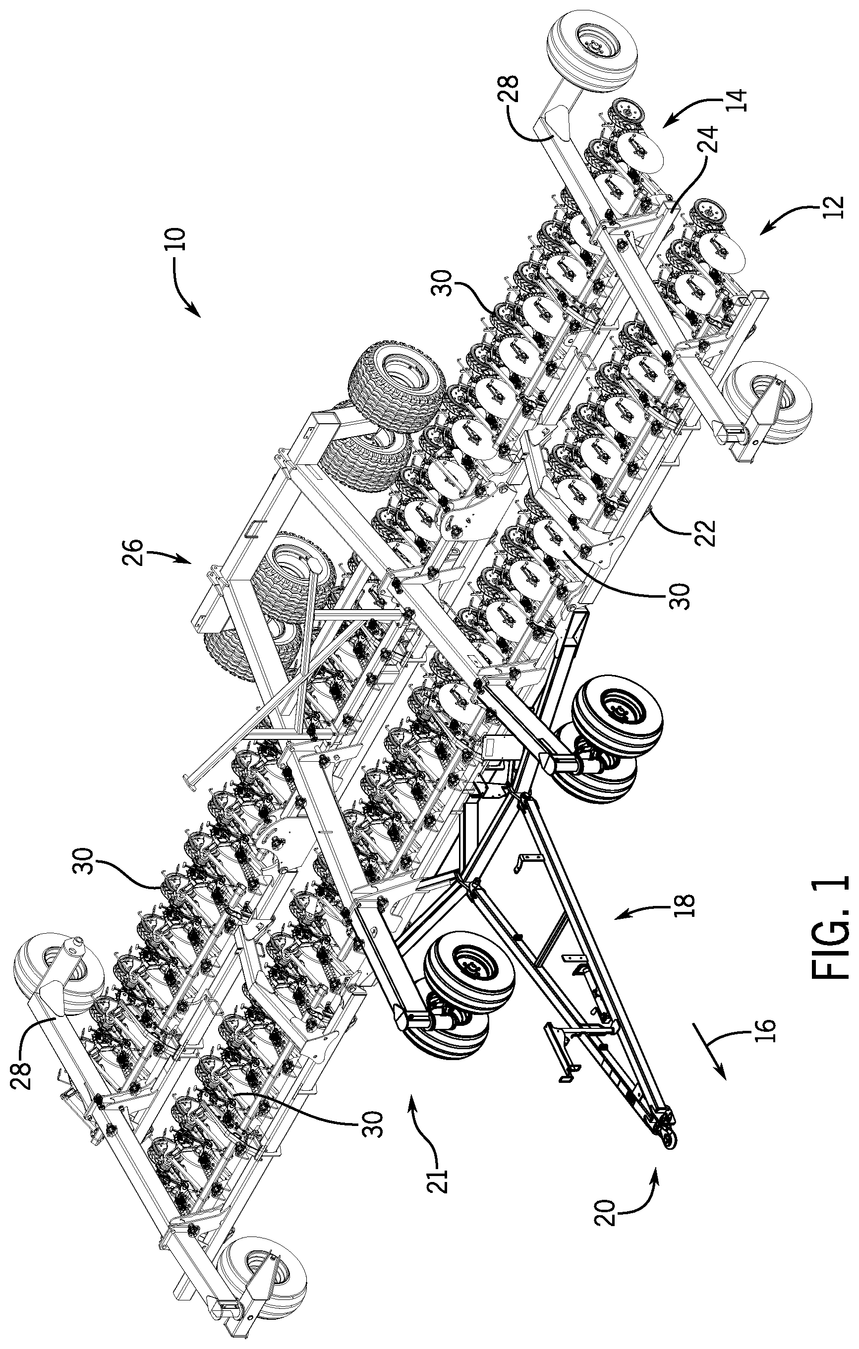 Patent US12102029 — Adjustable wedge assembly for changing angle on disk drill closing wheel — Figure 1