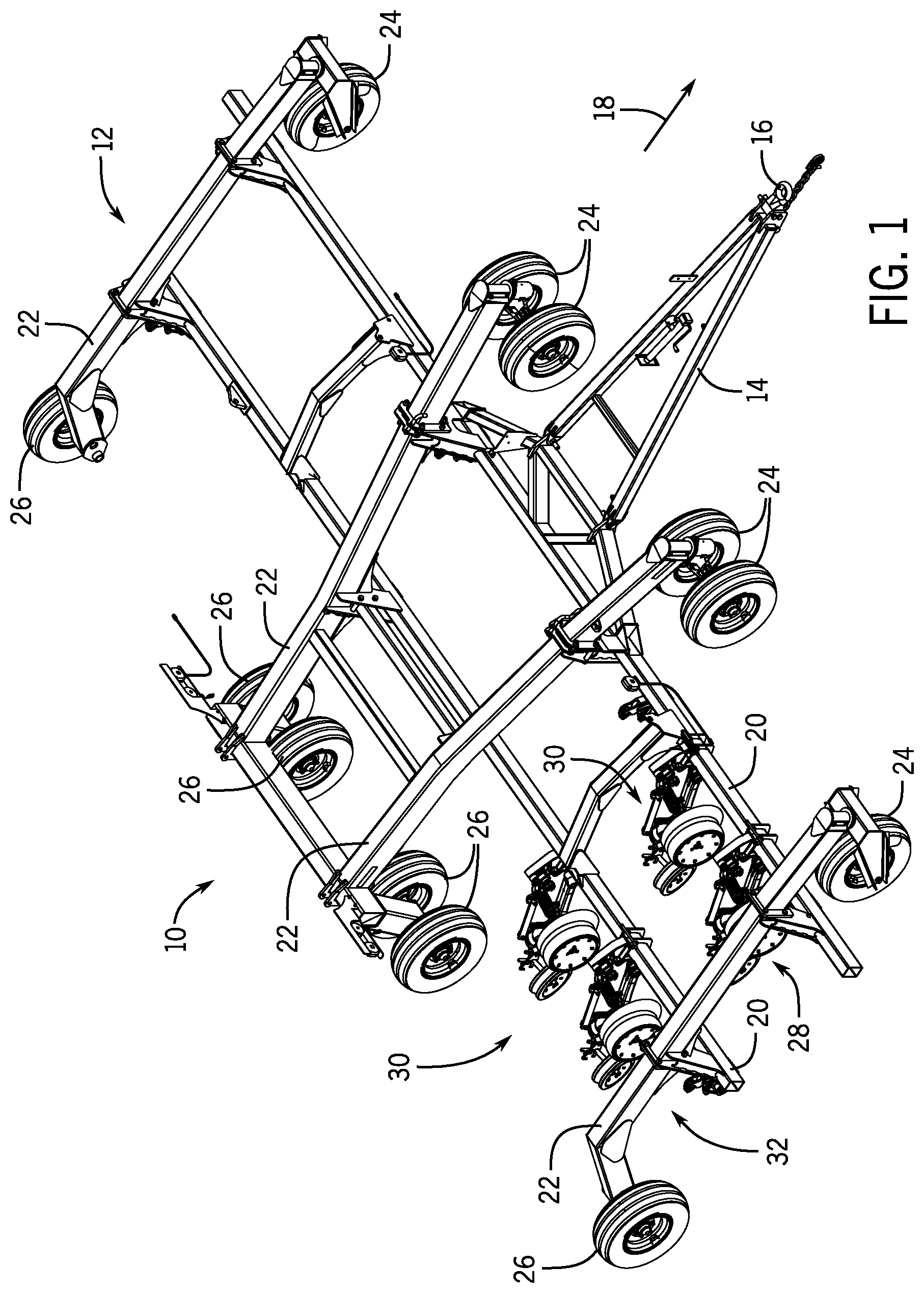 Patent US12102030 — Seeder row unit having a closing system — Figure 1
